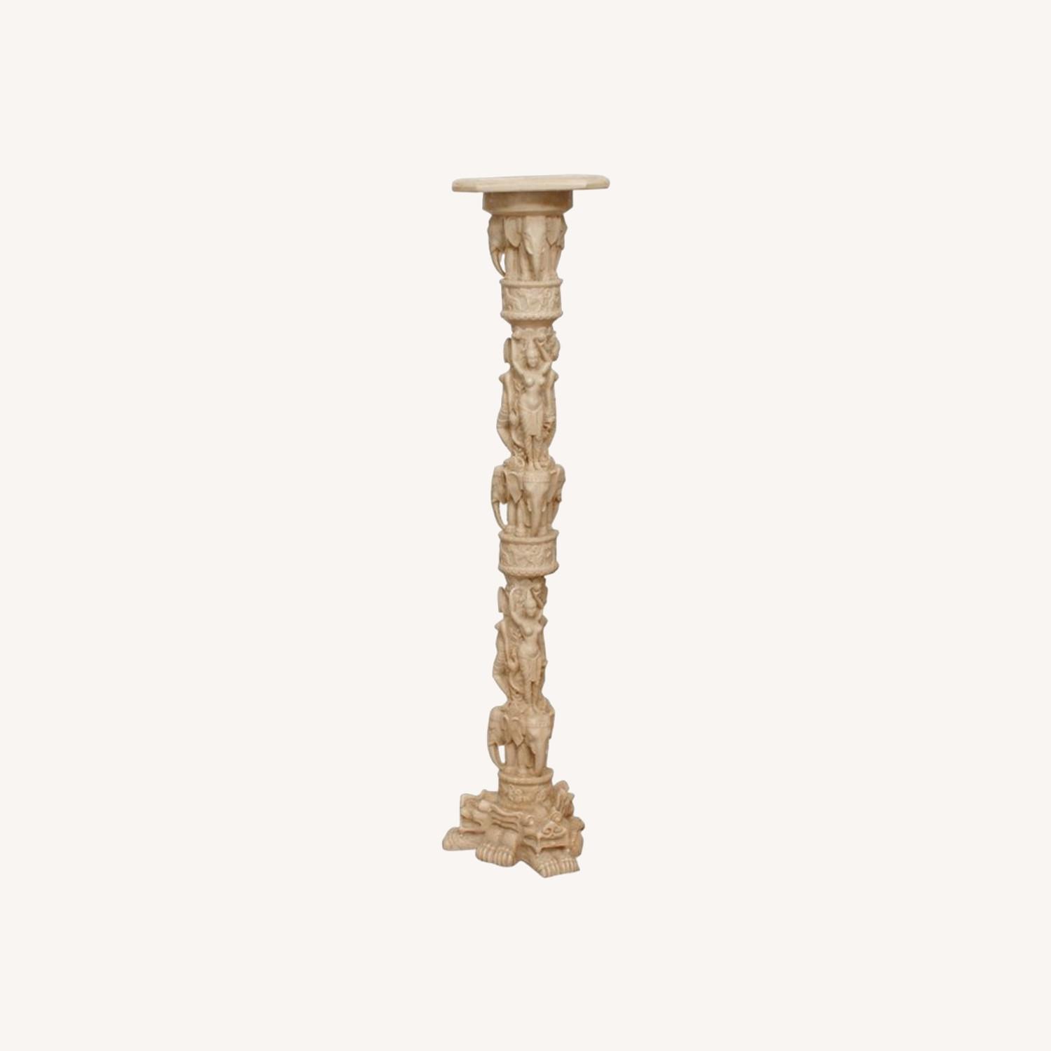 Vintage Faux Ivory Pedestal - image-0