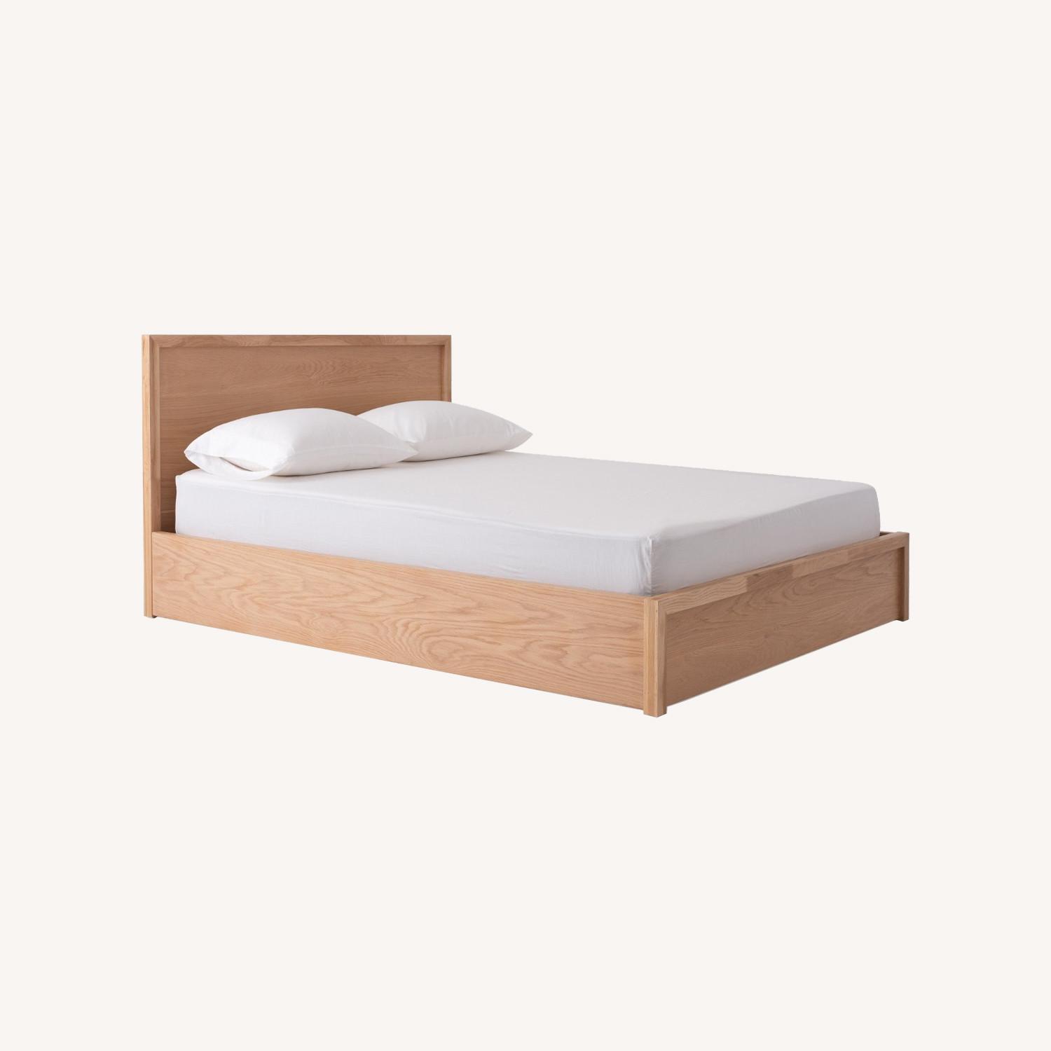 EQ3 Natural Oak Queen Marcel Lift Storage Bed - image-0