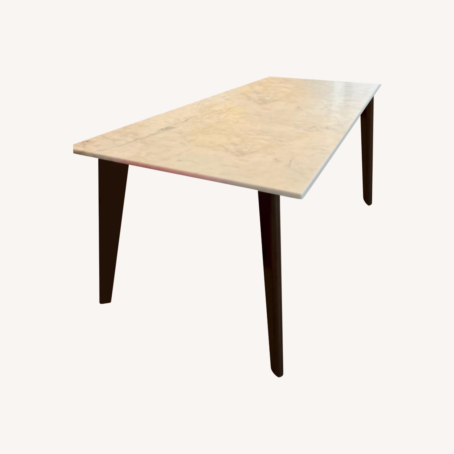 CB2 White Marble Table - image-0