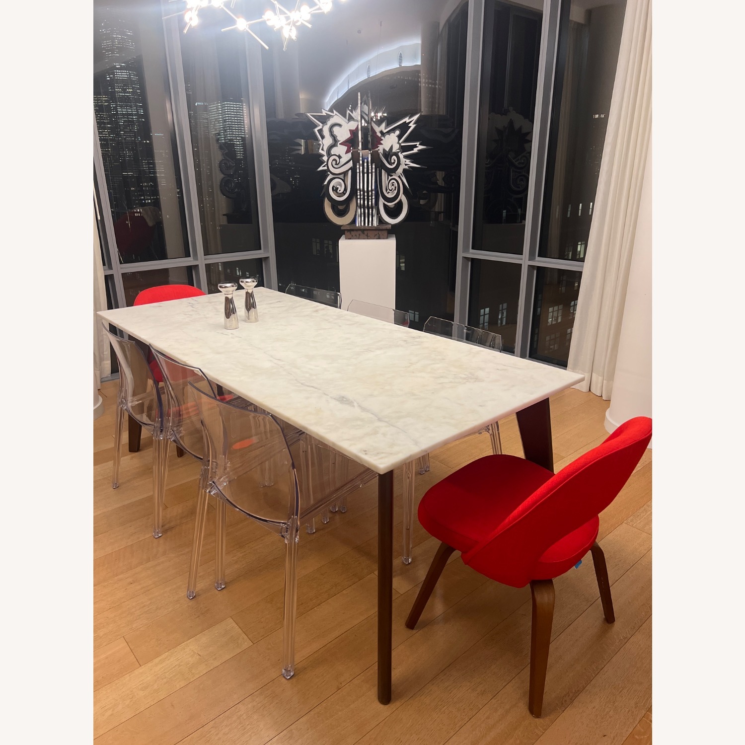 CB2 White Marble Table - image-12