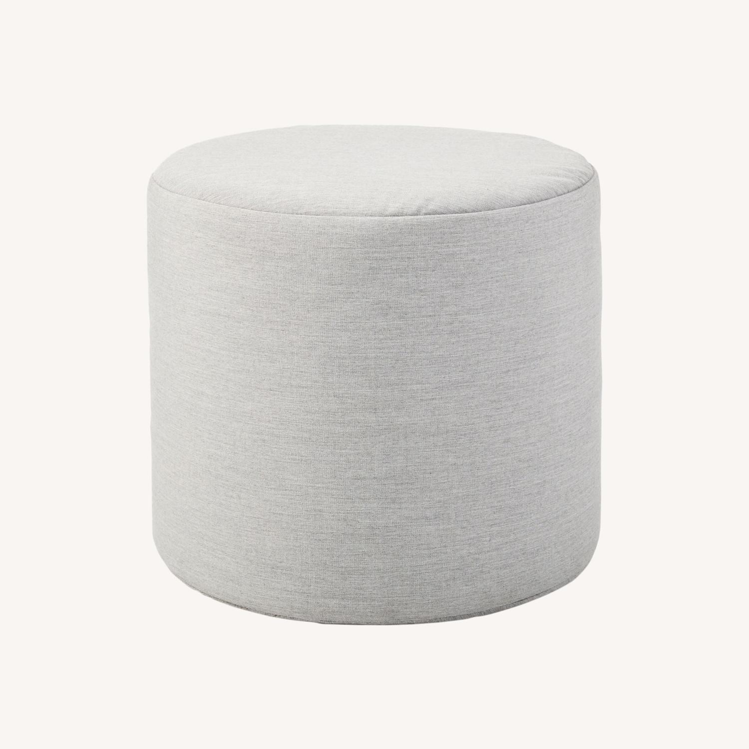 West Elm Sunbrella Indoor/Outdoor Canvas Round Pouf - image-0