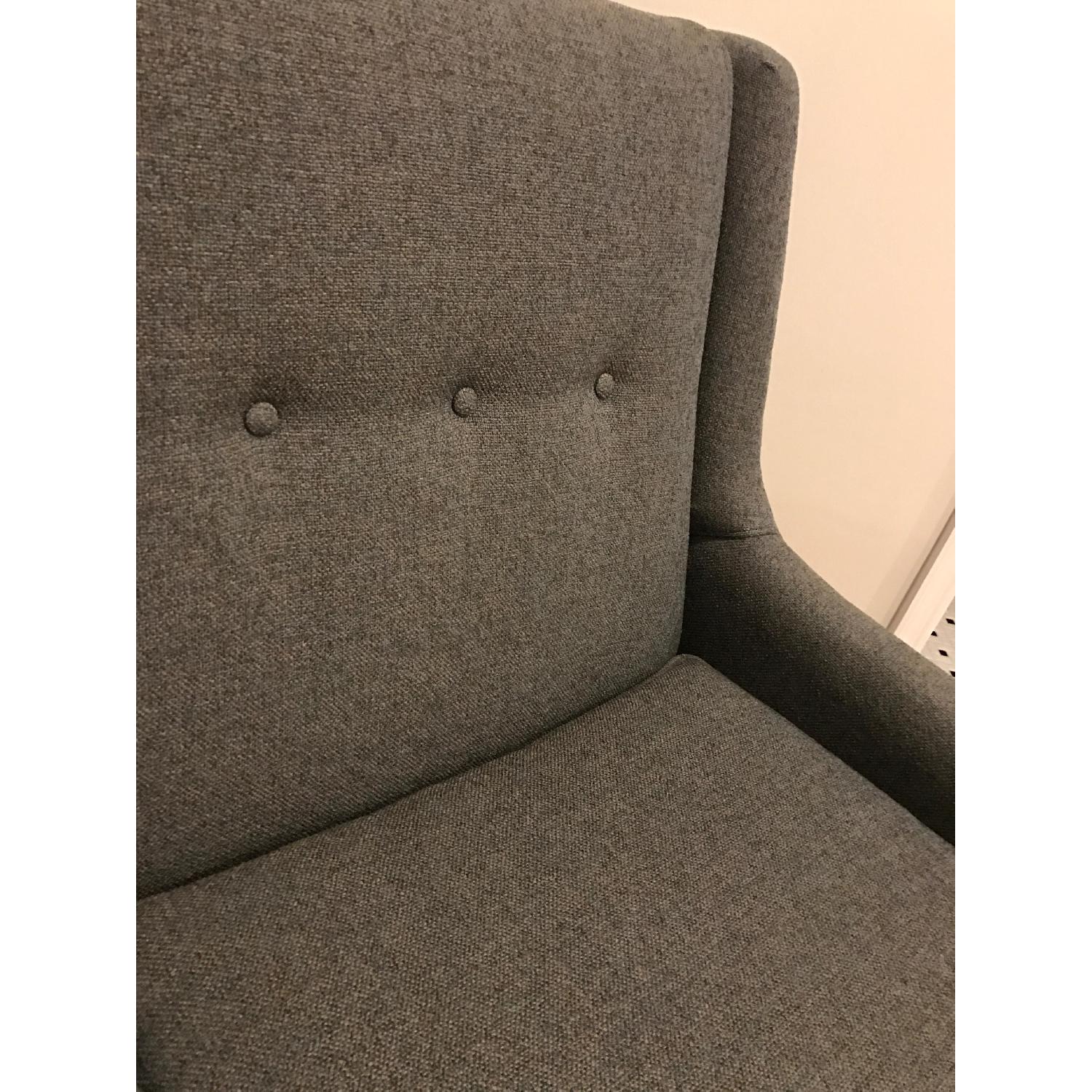 Maxwell Blake Mid Century Modern Upholstered Chair & Ottoman - image-2