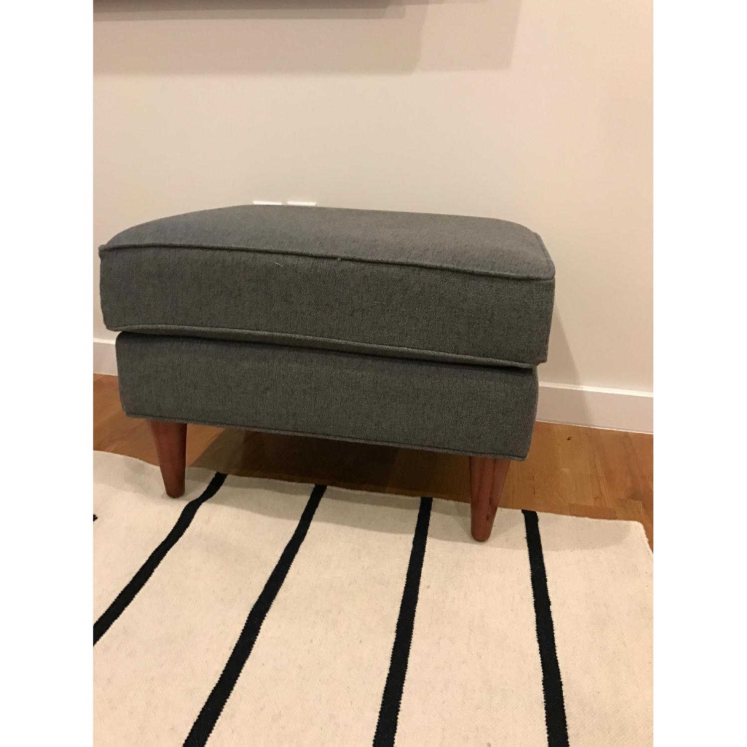 Maxwell Blake Mid Century Modern Upholstered Chair & Ottoman - image-5