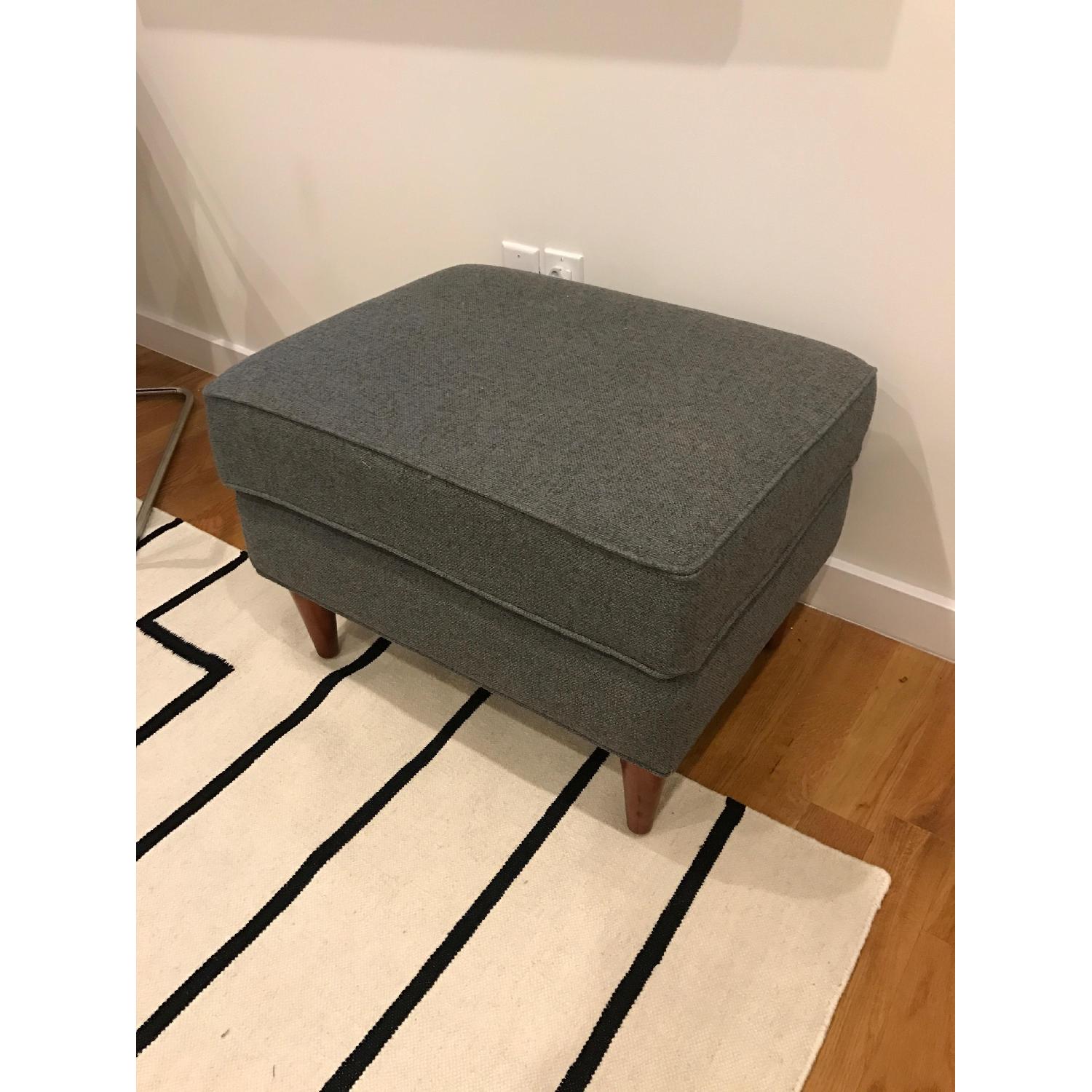 Maxwell Blake Mid Century Modern Upholstered Chair & Ottoman - image-6