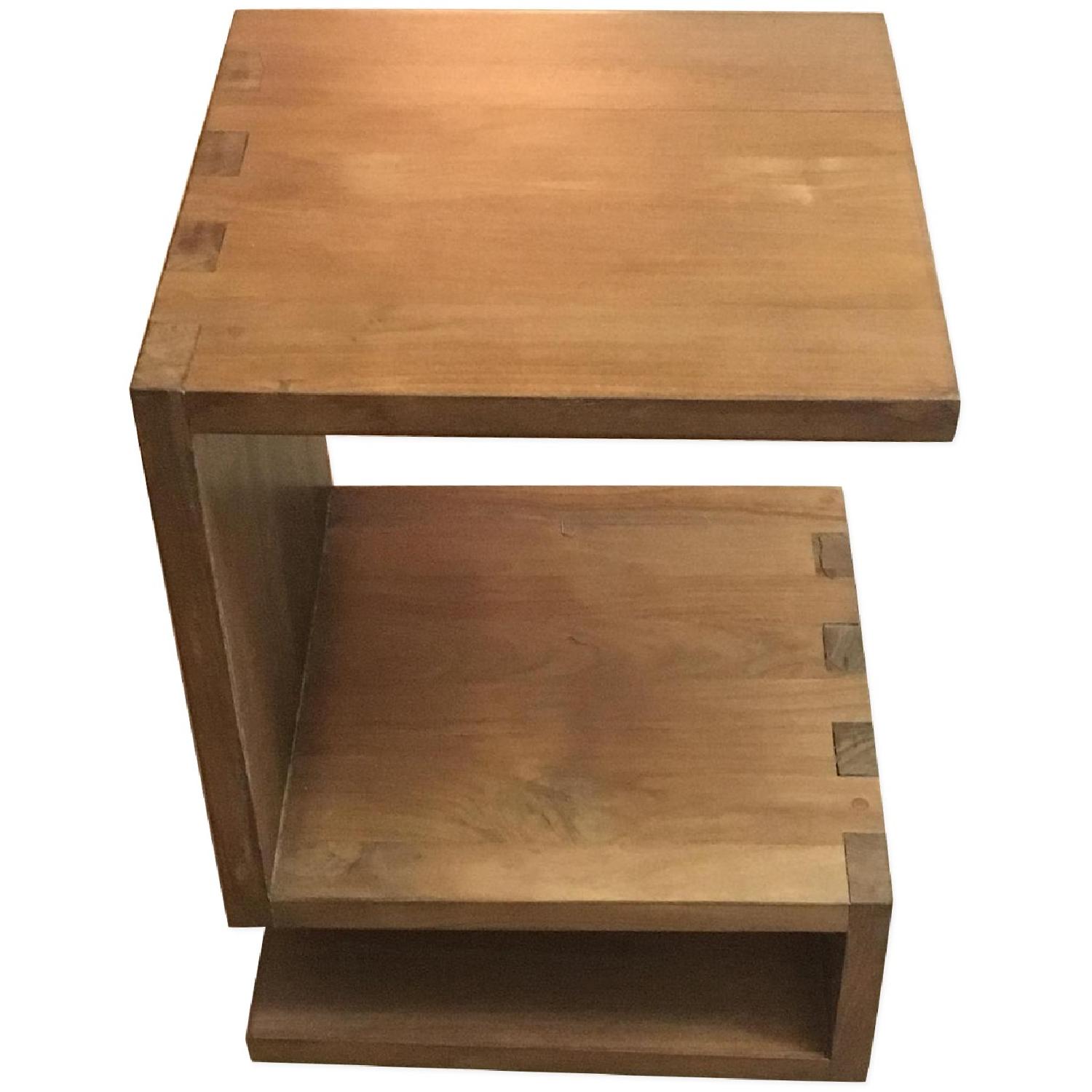 Crate & Barrel Rustic Wood Side table - AptDeco