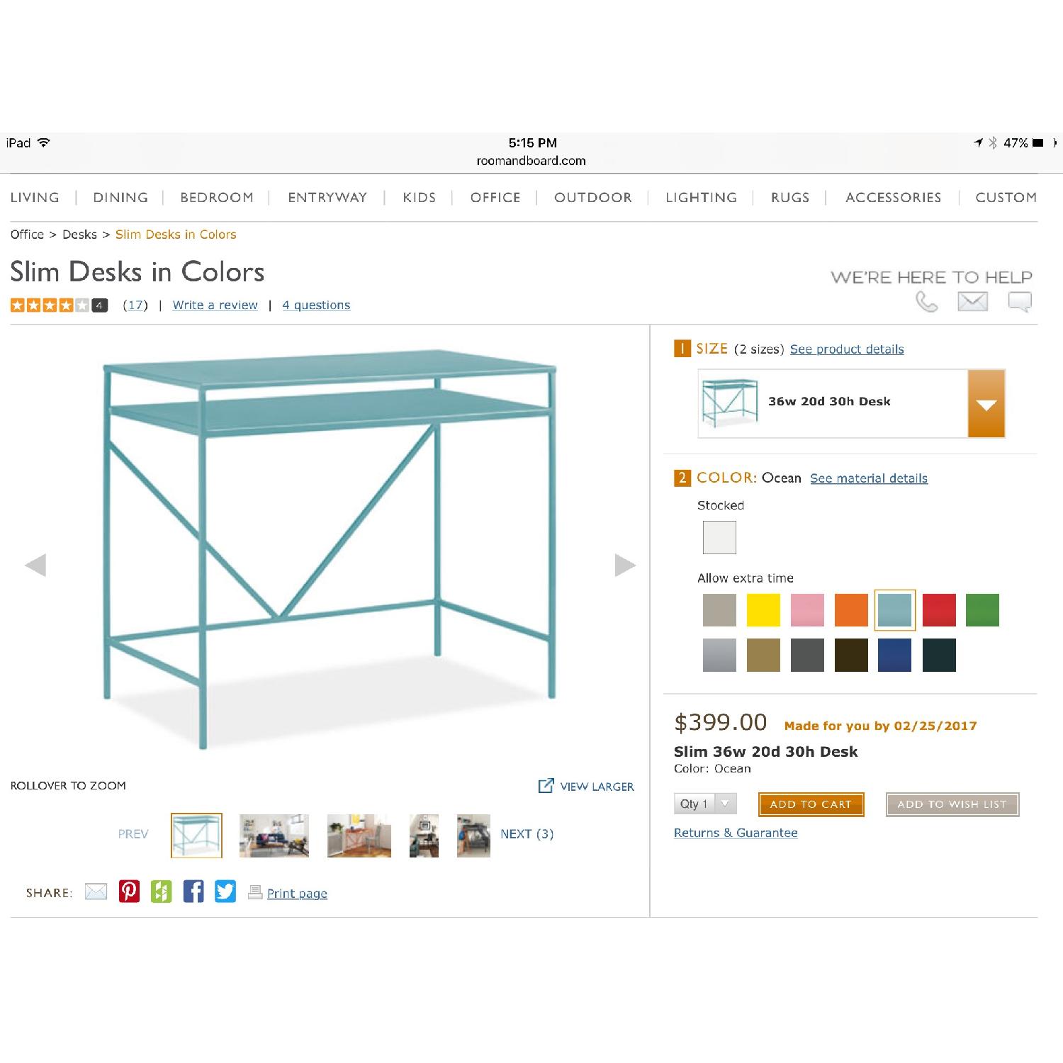 Room & Board Slim Metal Desk - image-4