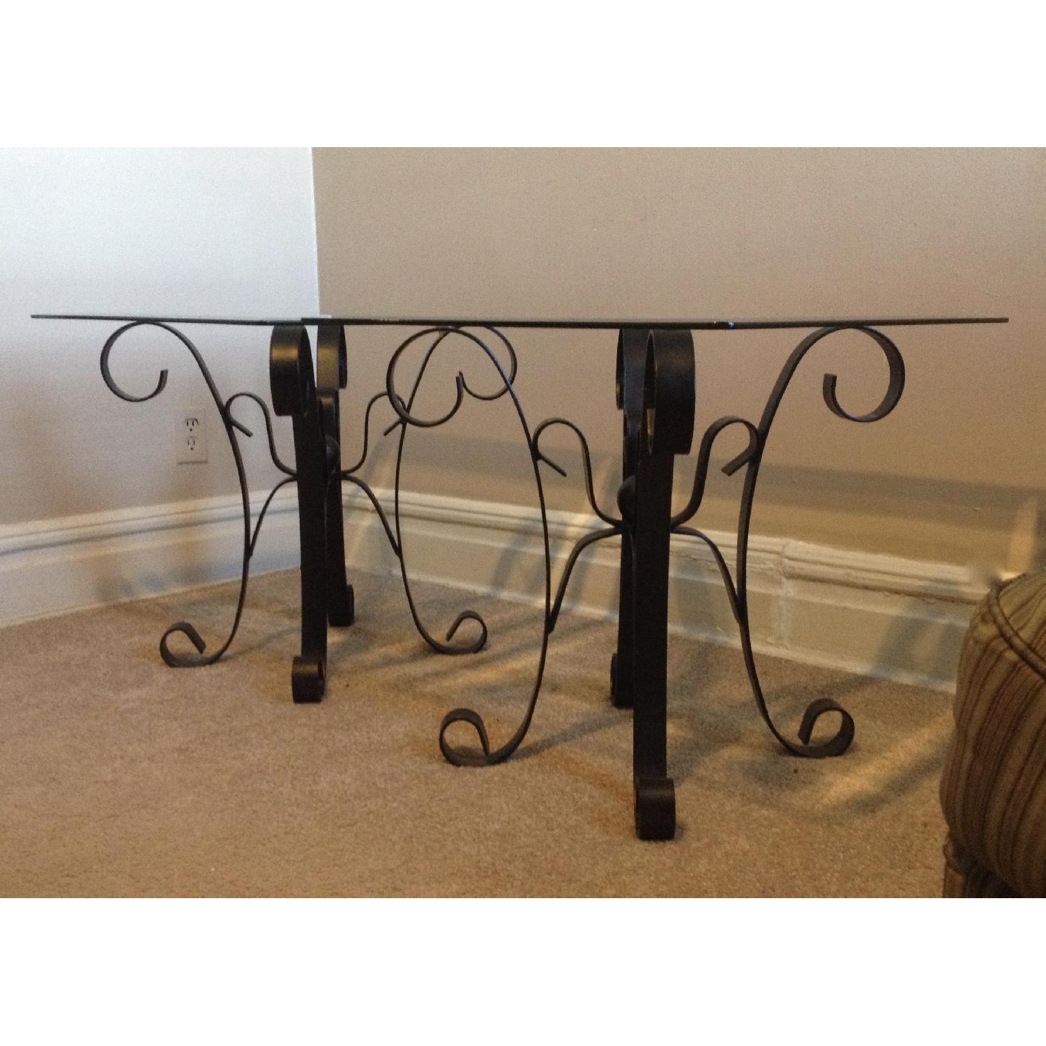 Wrought Iron Glass Side Tables - image-2