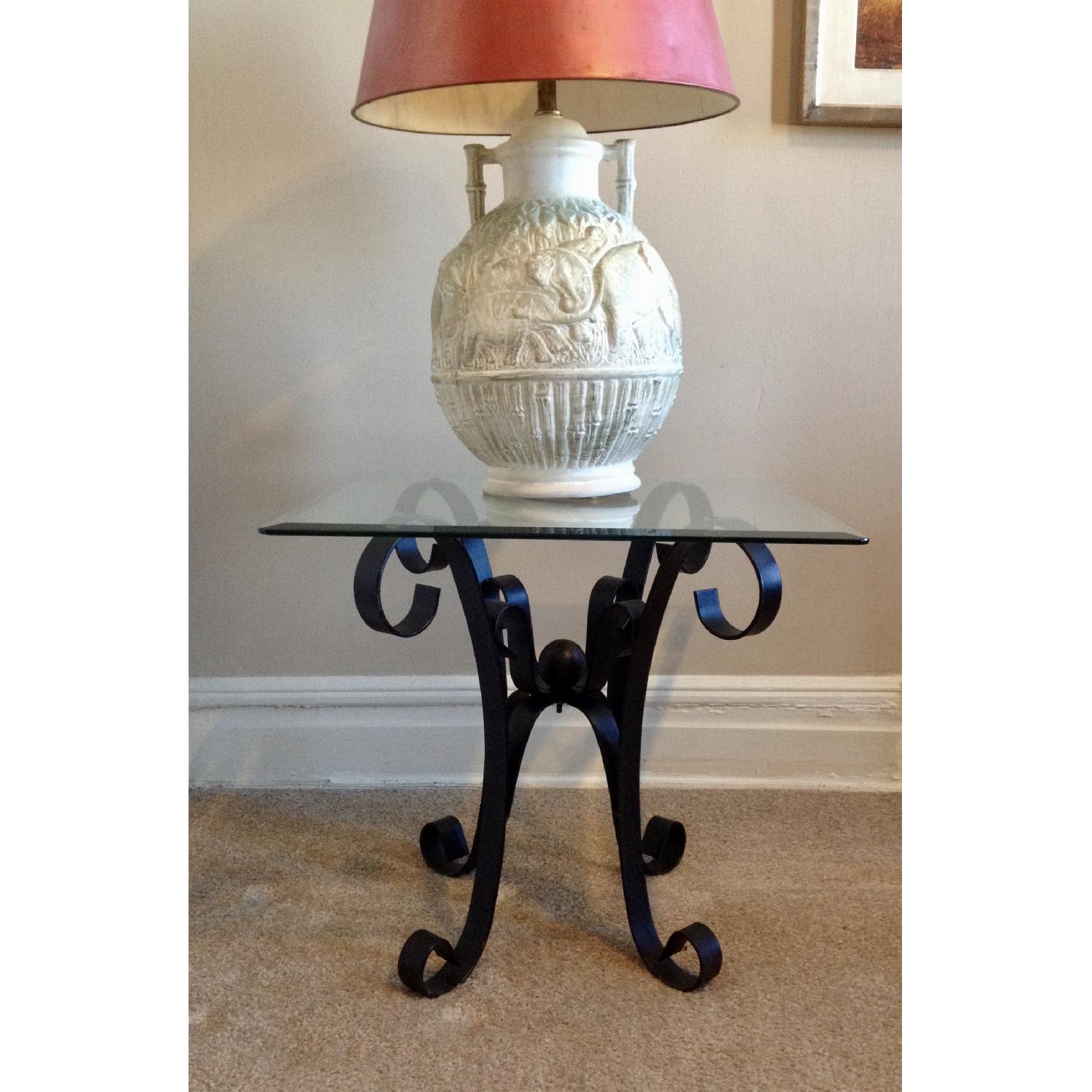 Wrought Iron Glass Side Tables - image-3