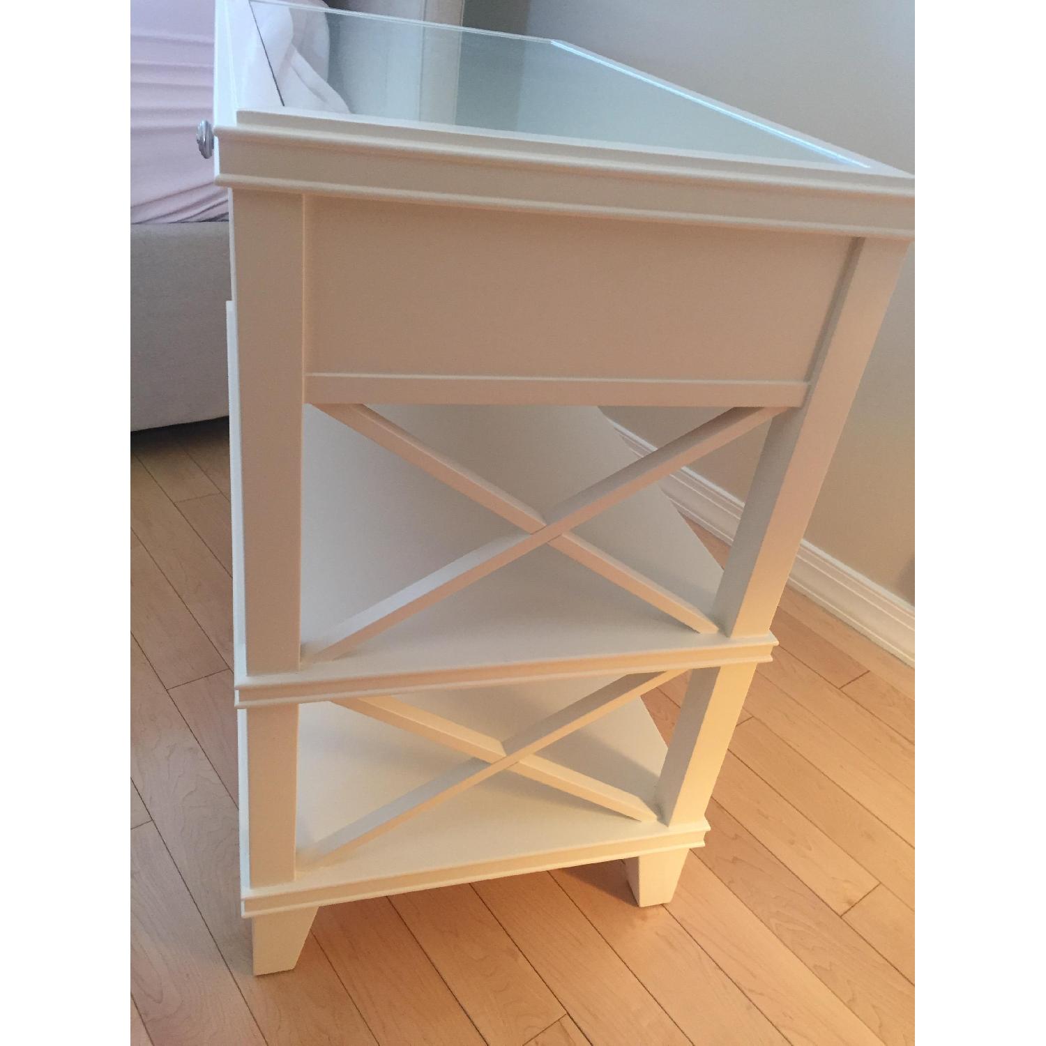 Pottery Barn Clara Wide Bedside Tables in Sky White - image-2
