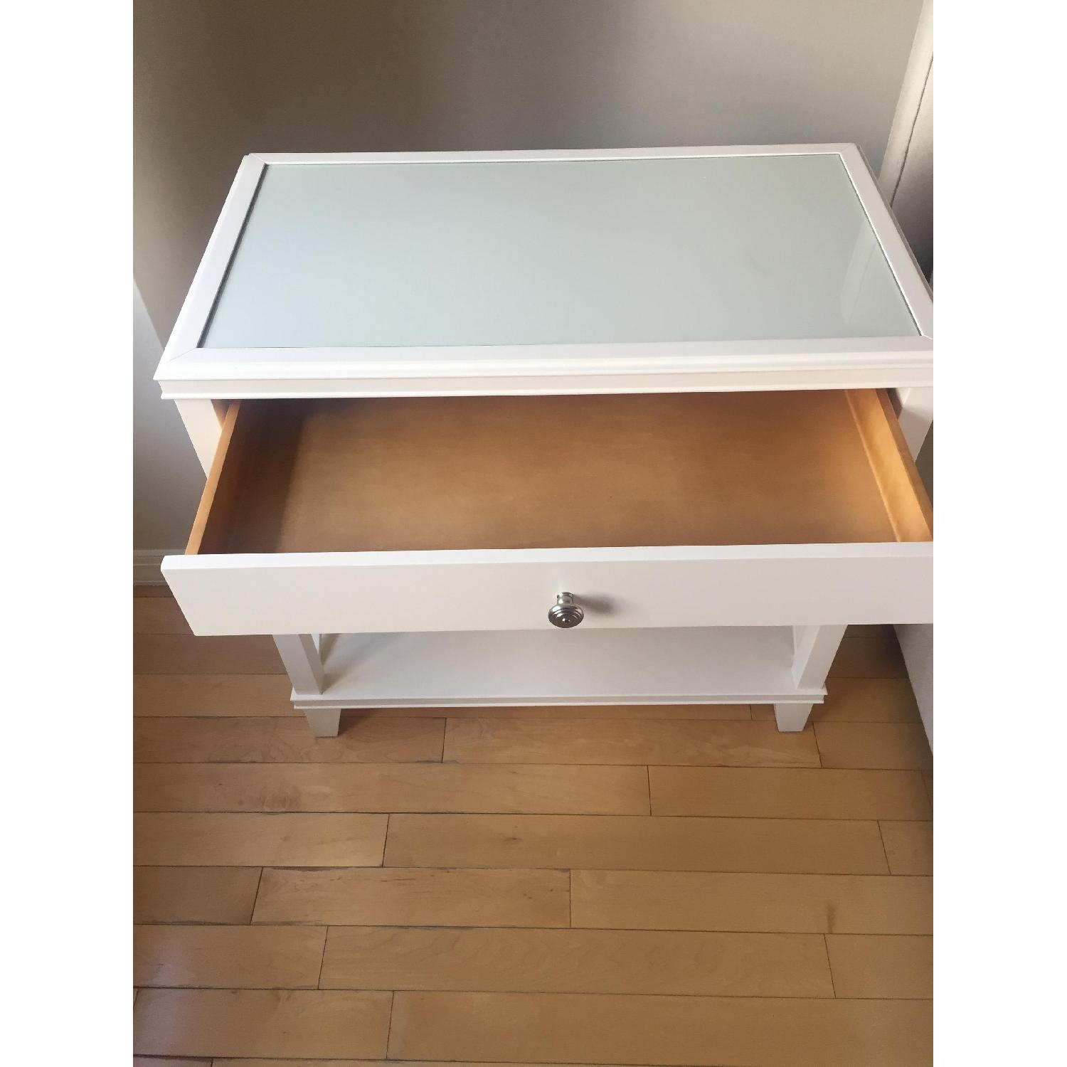 Pottery Barn Clara Wide Bedside Tables in Sky White - image-4