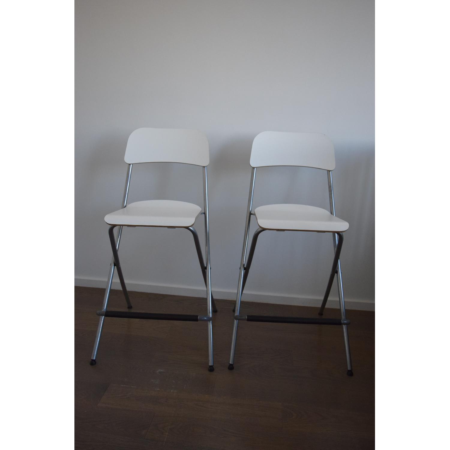 Ikea Franklin Foldable Bar Stools w/ Backrest - AptDeco