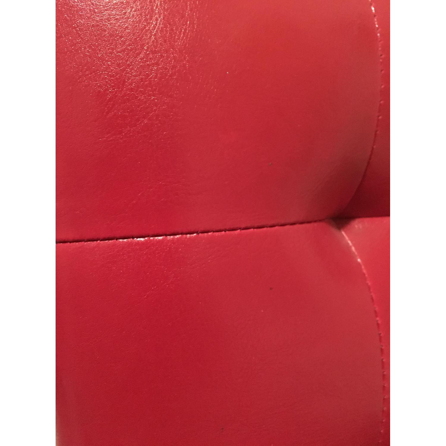 Red Faux Leather Tufted Chair - image-5