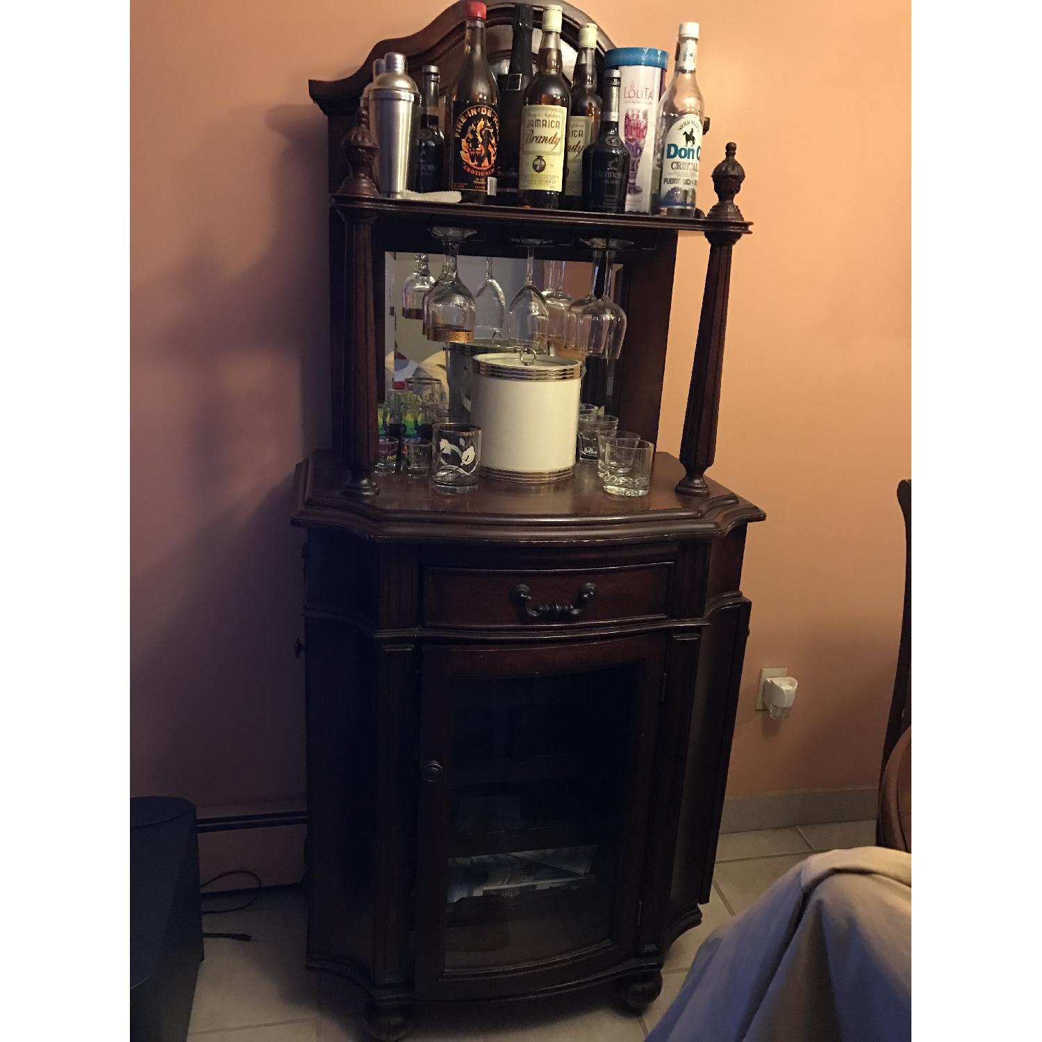 Raymour & Flanigan Cherry Wood Bar - image-1