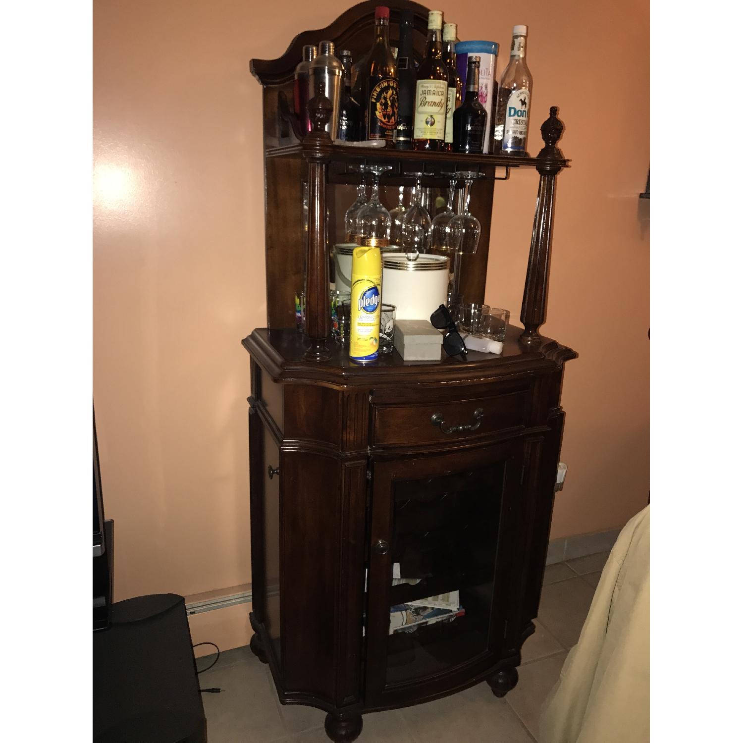 Raymour & Flanigan Cherry Wood Bar - image-4