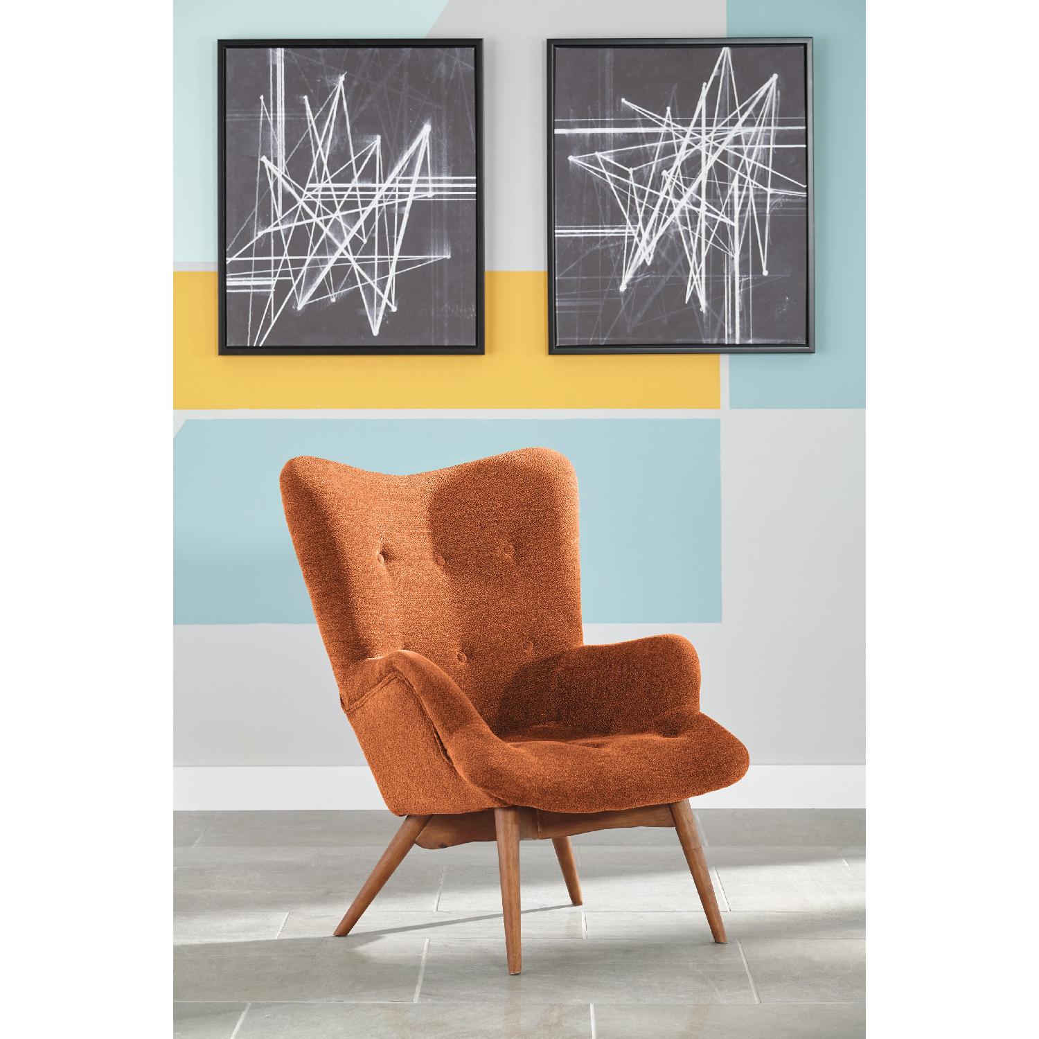 Ashley's Pelsor Contemporary Fabric Accent Chair In Orange - image-1