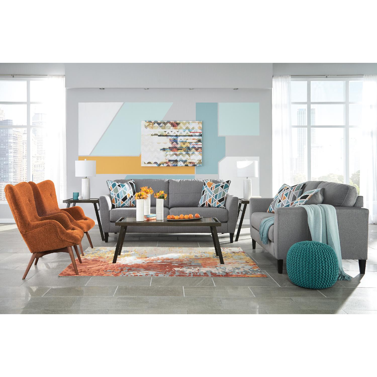 Ashley's Pelsor Contemporary Fabric Accent Chair In Orange - image-3