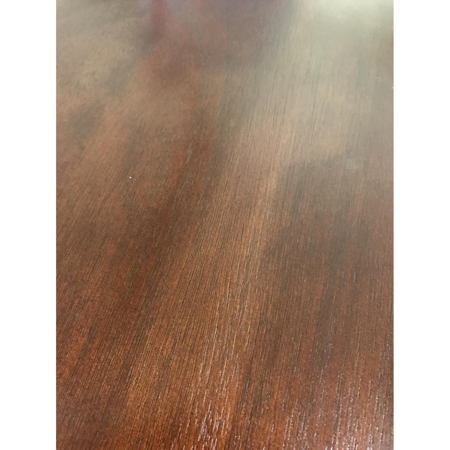 Queen Size Wood Veneer & Rubberwood Solid Bed in Cherry Color Finish - image-2