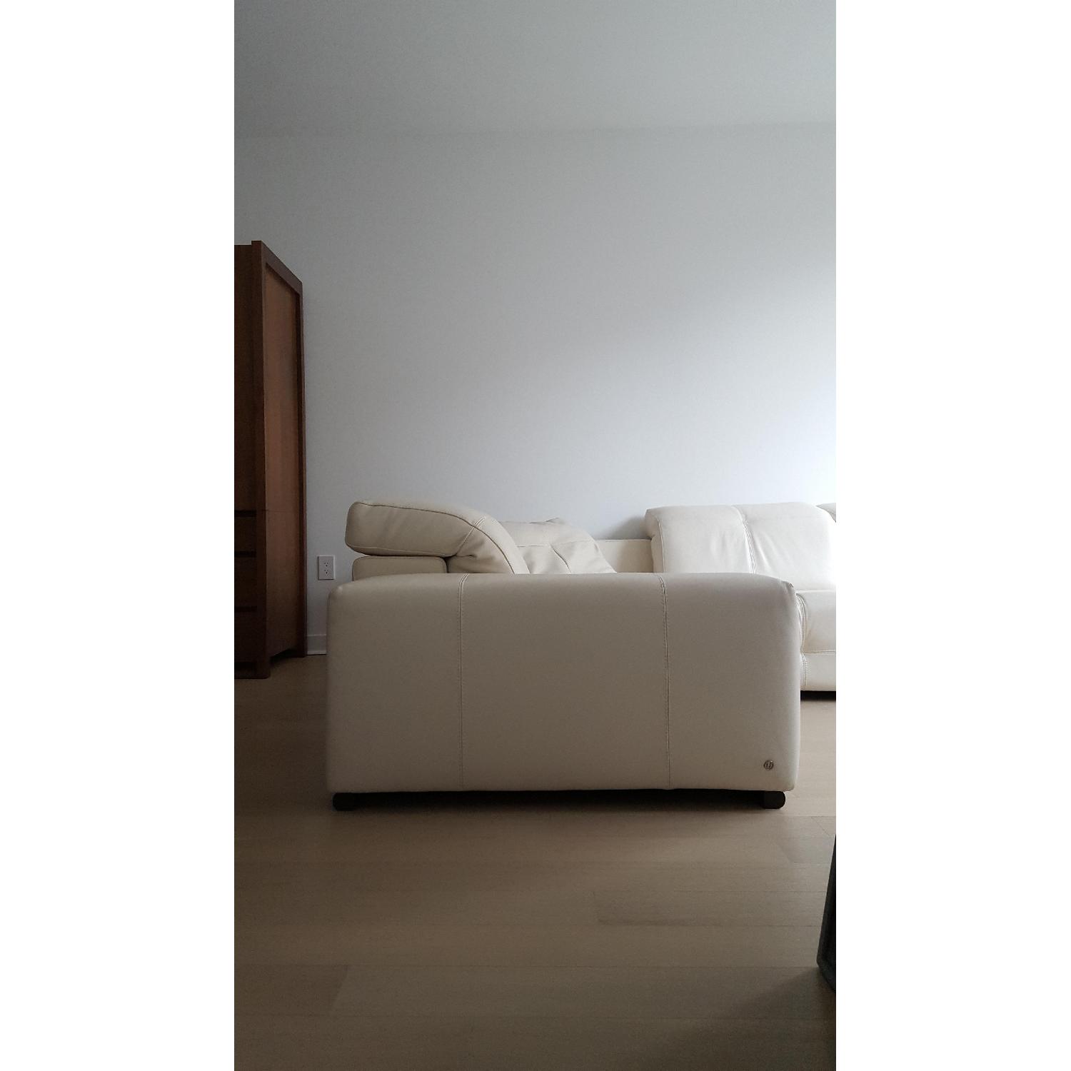 Natuzzi White Leather Sectional Sofa - image-2