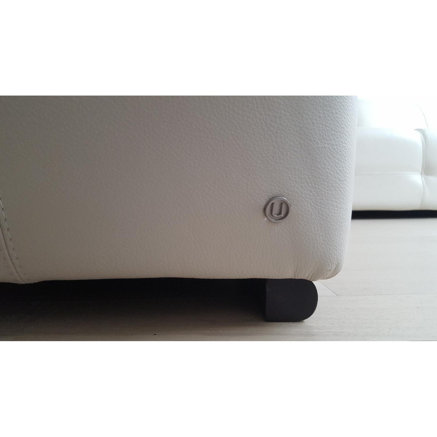 Natuzzi White Leather Sectional Sofa - image-6