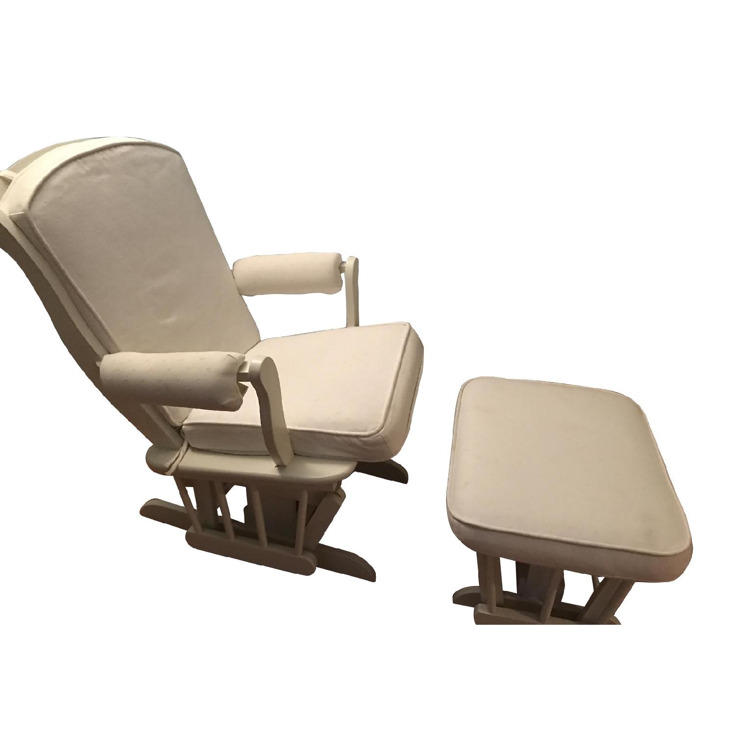 Pottery Barn Sleigh Glider Rocker & Foot Rest AptDeco