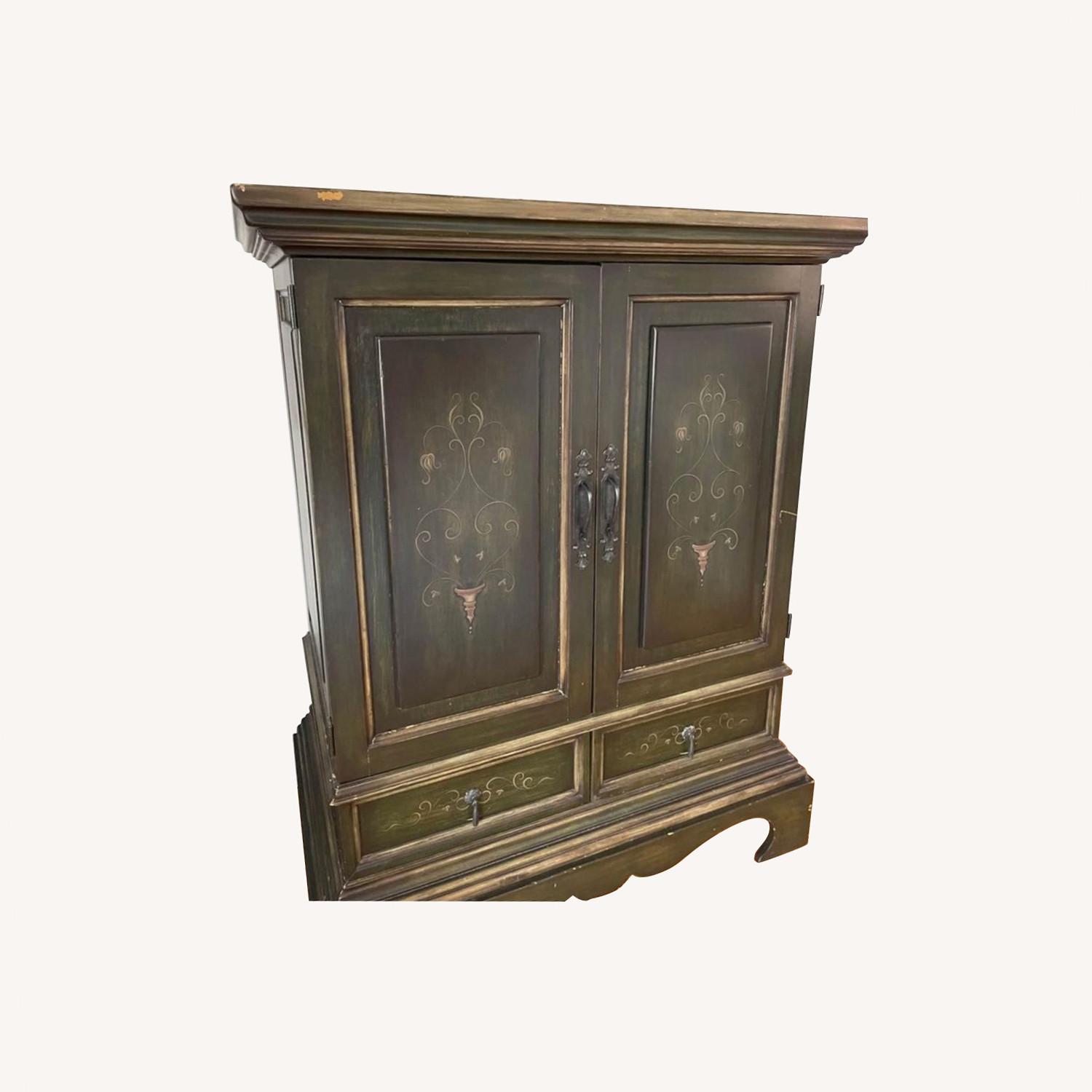 South Cone Wood Armoire/Entertainment Center - image-0