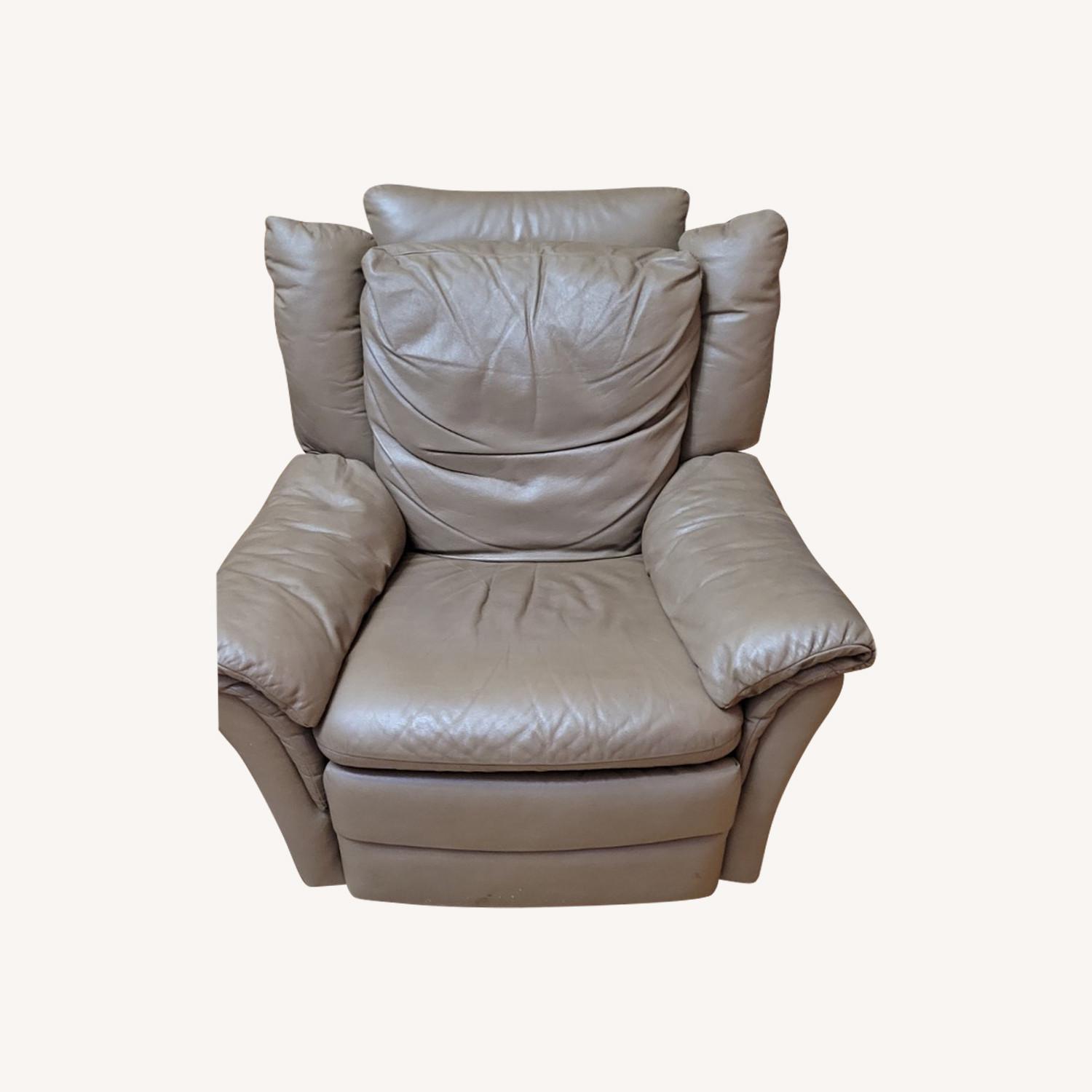 Leather Swivel Recliner - image-0