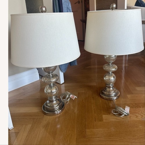 Used TWO Elegant Glass Table Lamps for sale on AptDeco