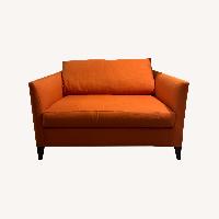 Crate and Barrel Deep Orange Love Seat / Sofa