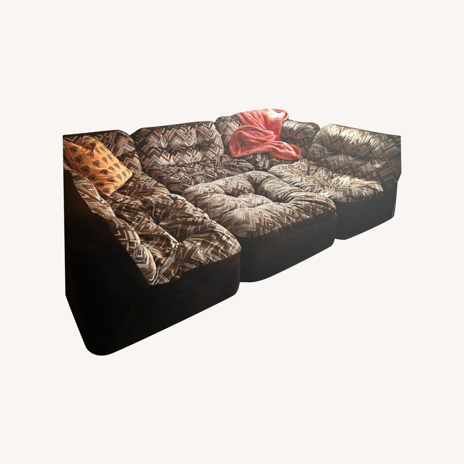 Vintage Modular Playpen Sectional Pit Sofa - image-0