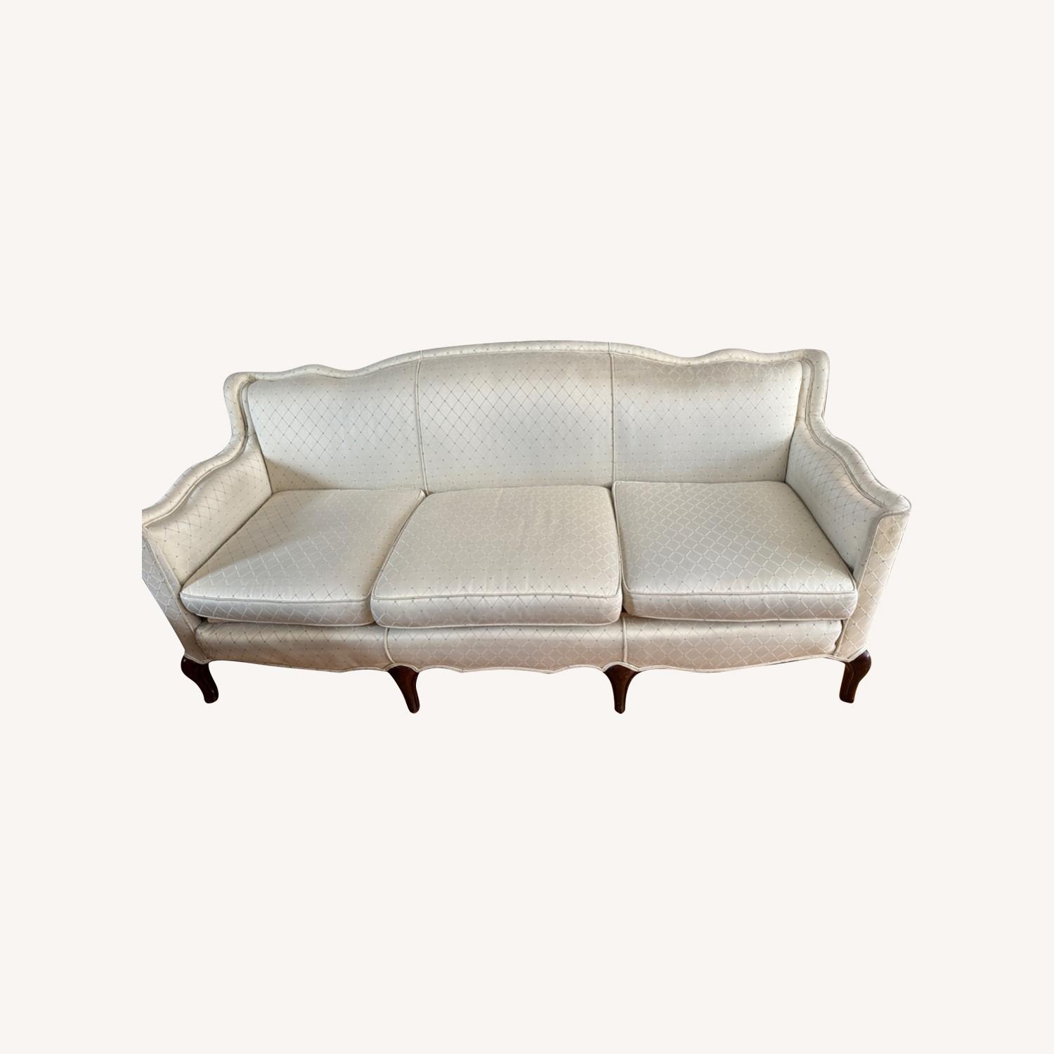 Vintage White French Provincial Sofa - image-0
