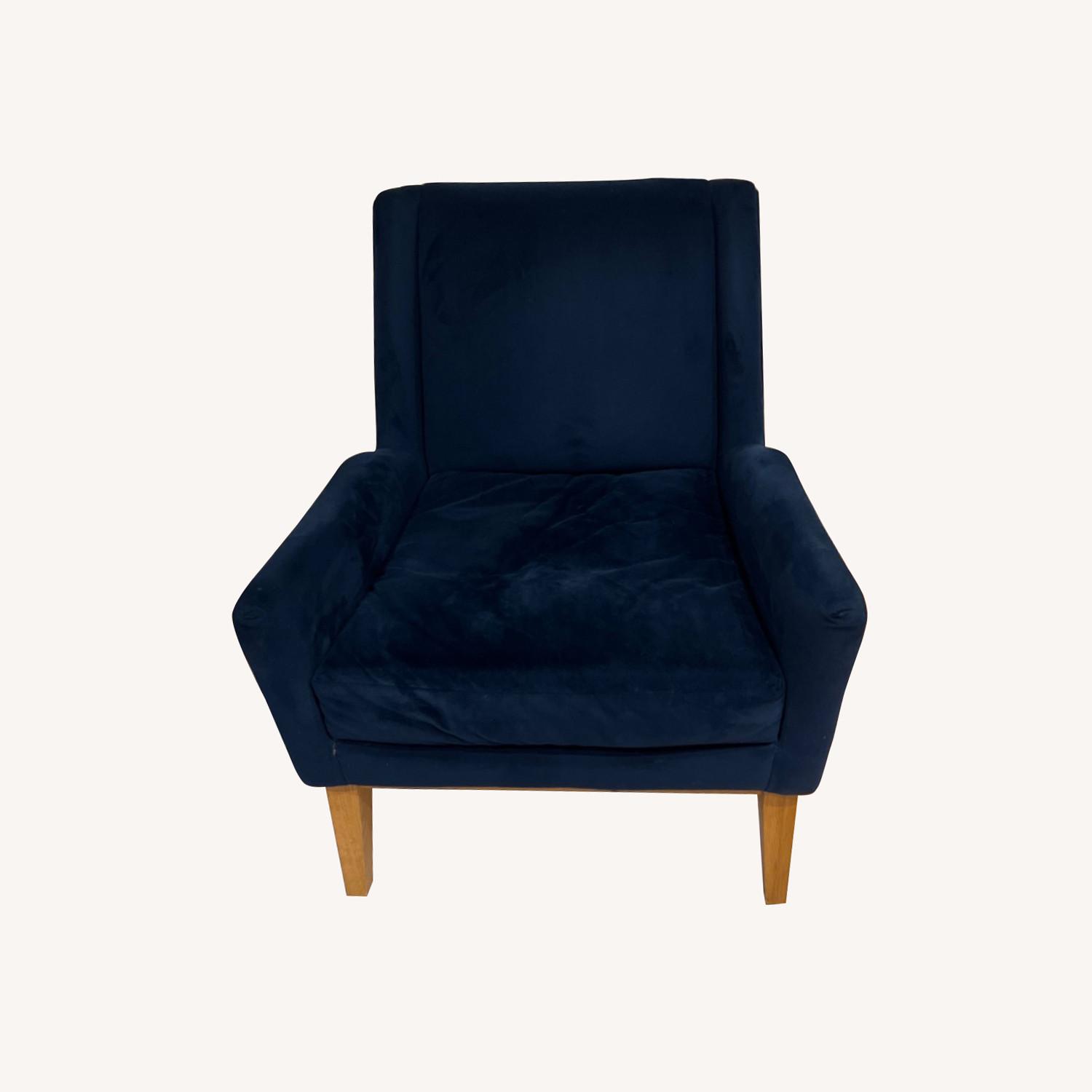 West Elm Blue Accent Chair - image-0