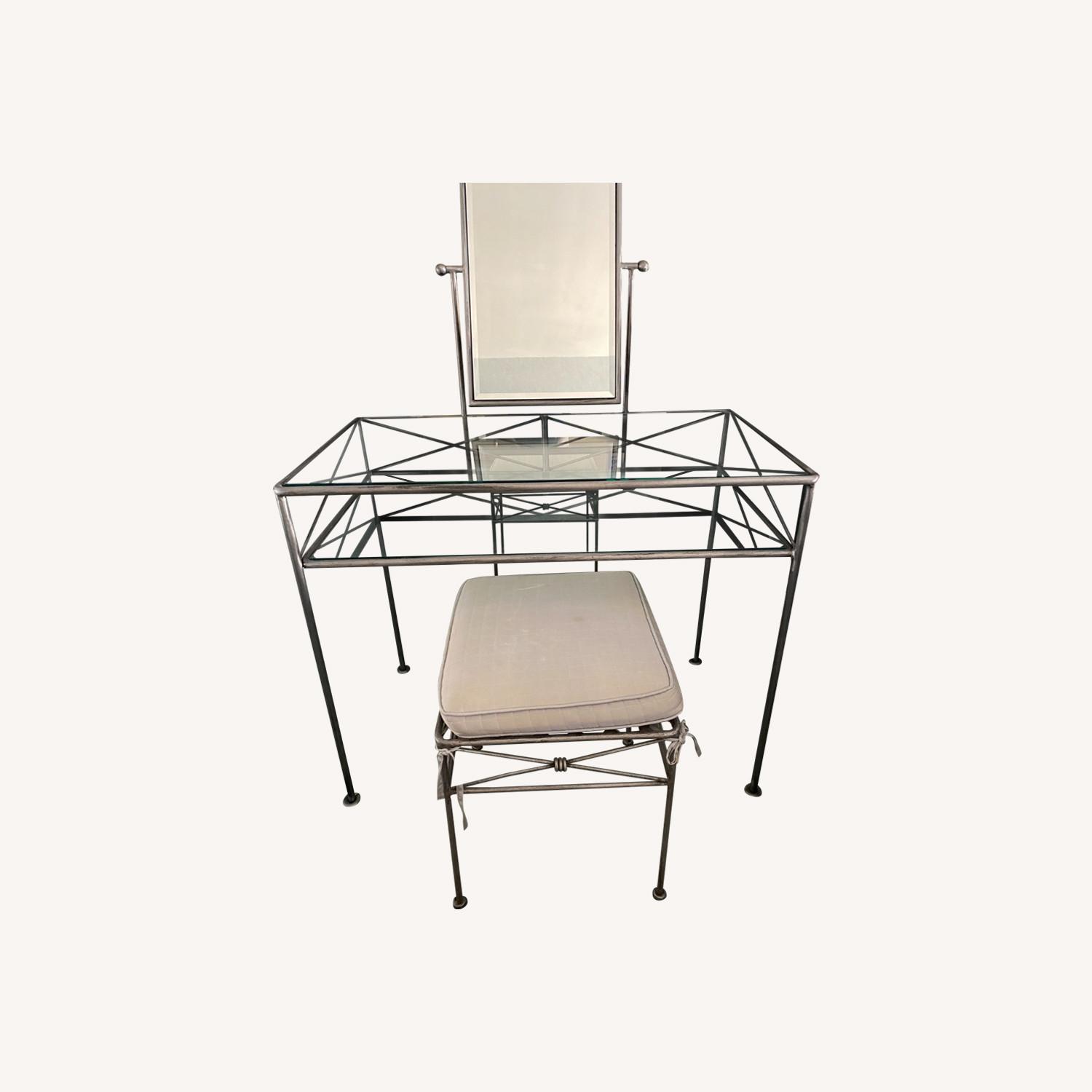 Portico Wrought Iron Vanity Set Desk - AptDeco
