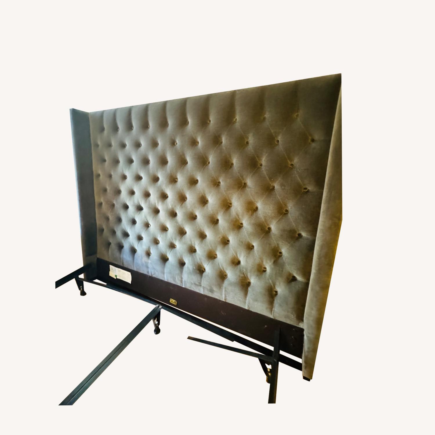 Restoration Hardware Slate Velvet King Headboard - image-0