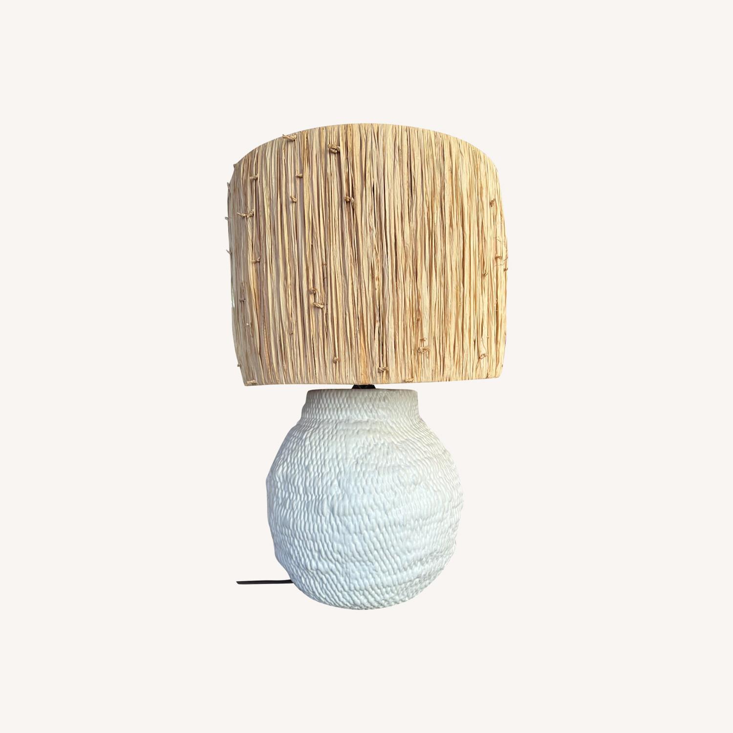 SOHO Home Raffia Ceramic Dimmable Table Lamp - image-0