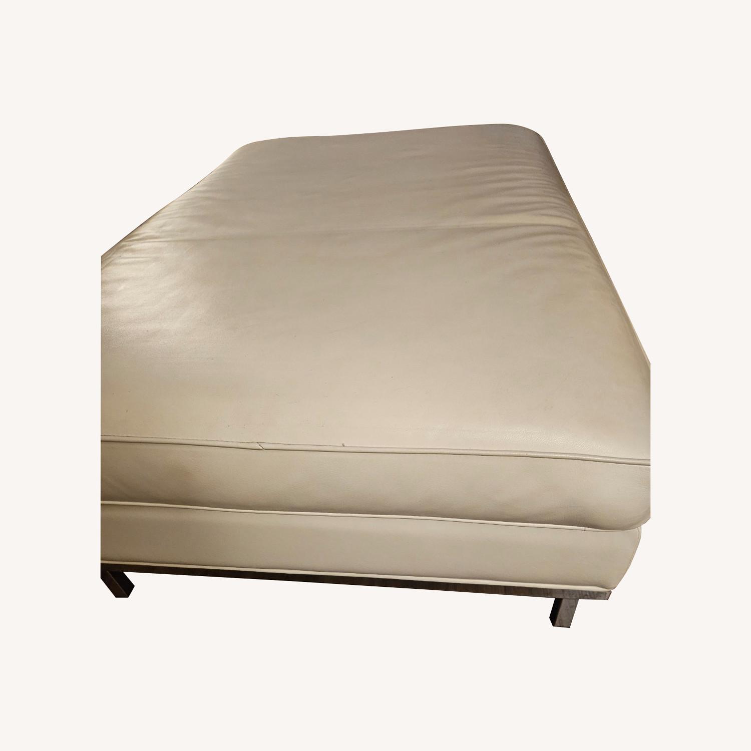 Theater ottoman W/ Chrome legs - image-0