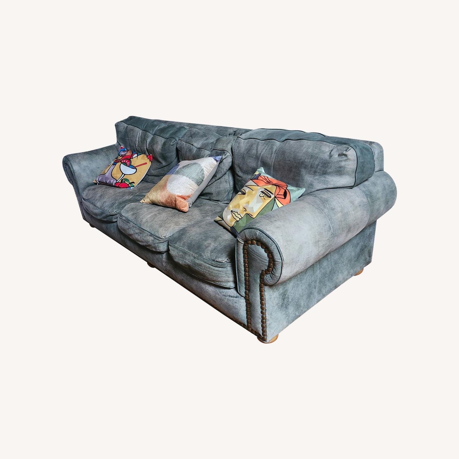 Oversized Scandinavian Custom built Leather Sofa - image-0