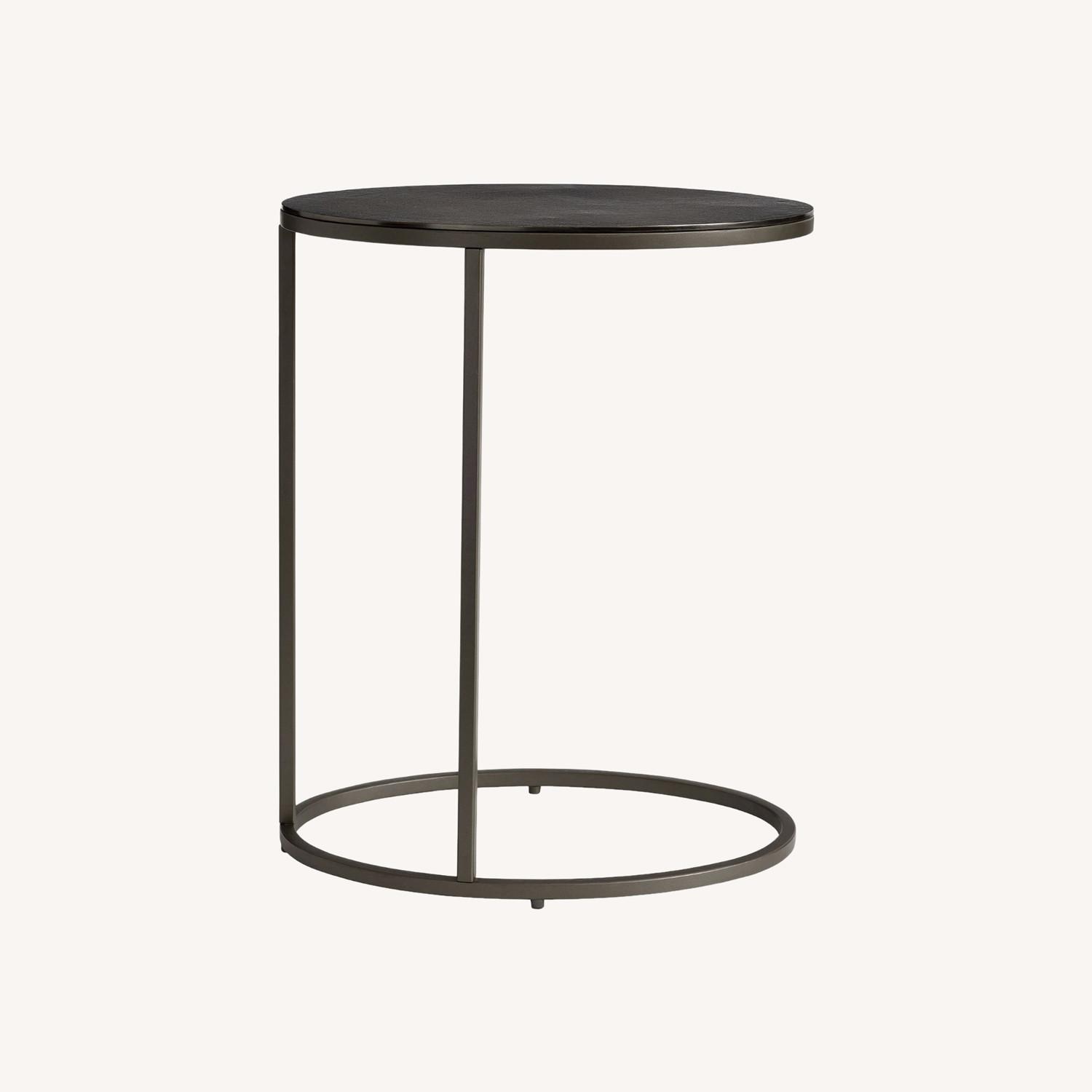 Pottery Barn Duke Oval Metal C-Table (13") - image-0