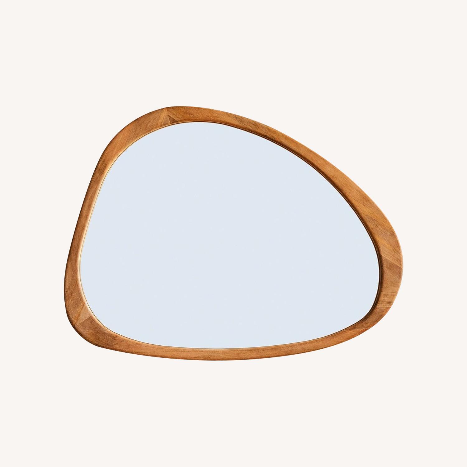West Elm Mid-Century Asymmetrical Wood Wall Mirror - image-0