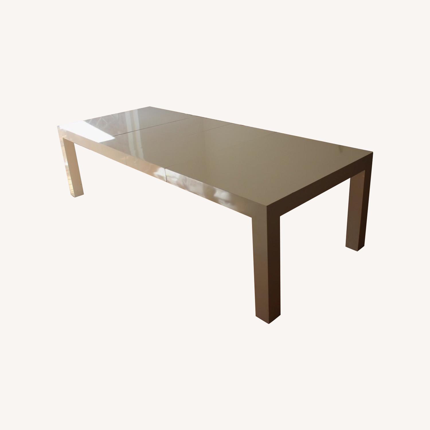 White laminate Parsons Dining Table - image-3