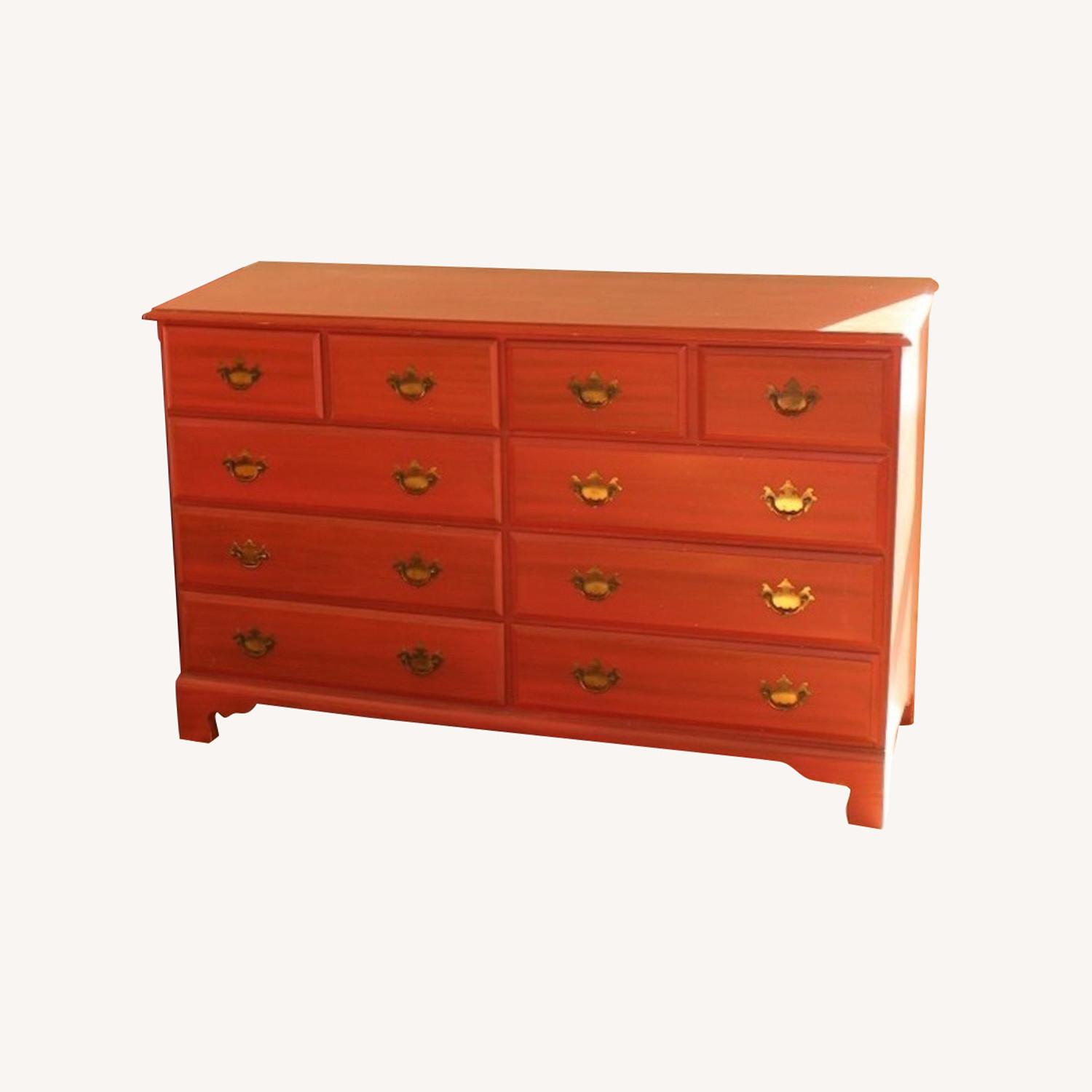 Red Painted Wood Dressers (2) by Randolph House - image-0