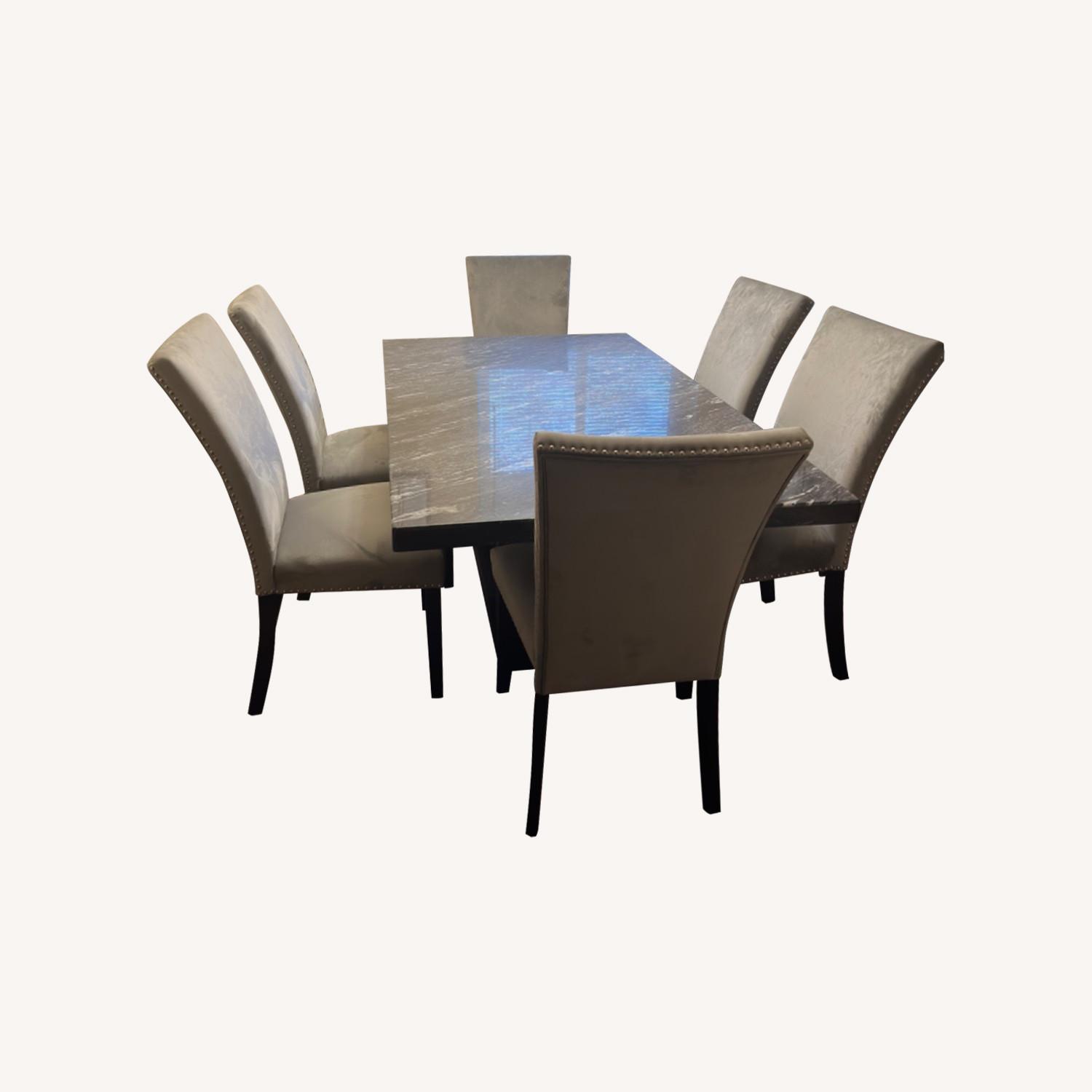 Marlo Furniture Grey Dining Set of 6 - image-0