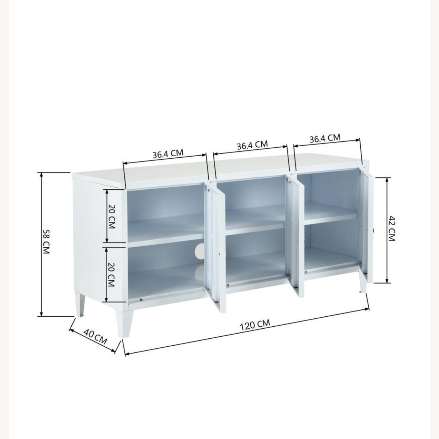 Home Depot Matapouri 3-Door White Metal Cabinet - image-3