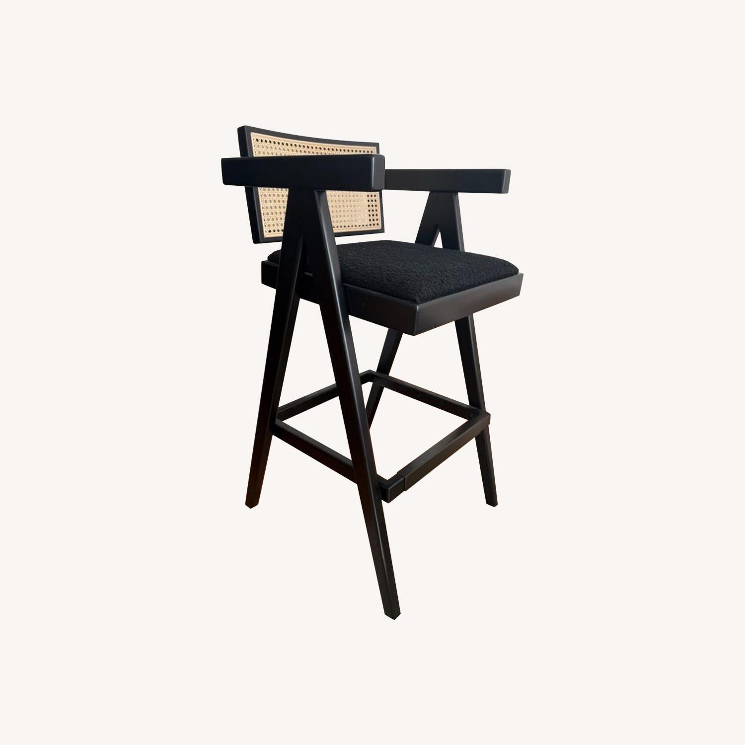 Ebony Black Boucl Barstools (Set of 3) - image-0