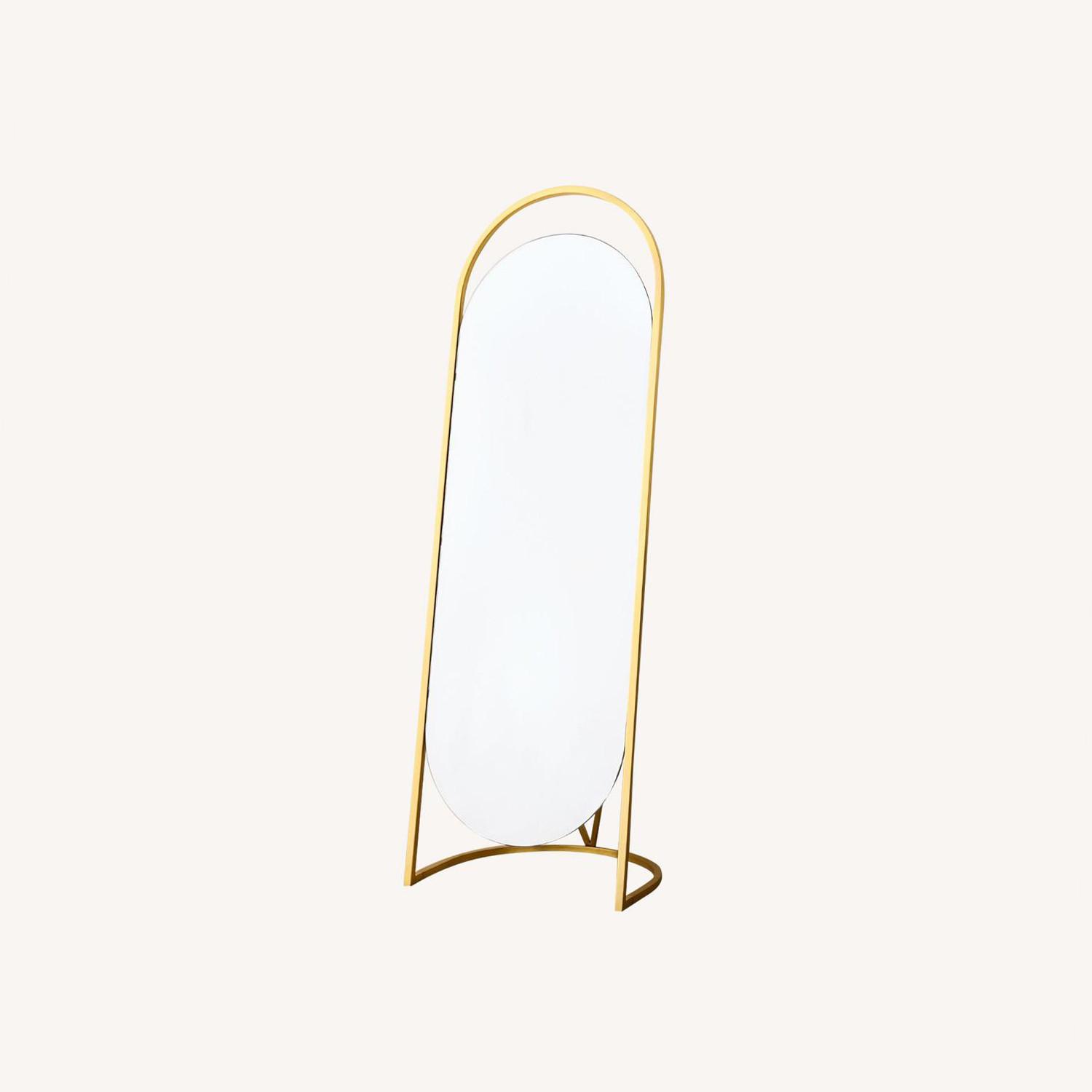 West Elm Folded Ellipse Metal Standing Floor Mirror - image-0