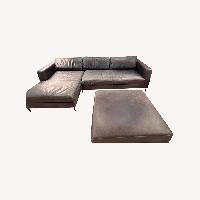 Pottery Barn Jake Leather Sectional and Ottoman