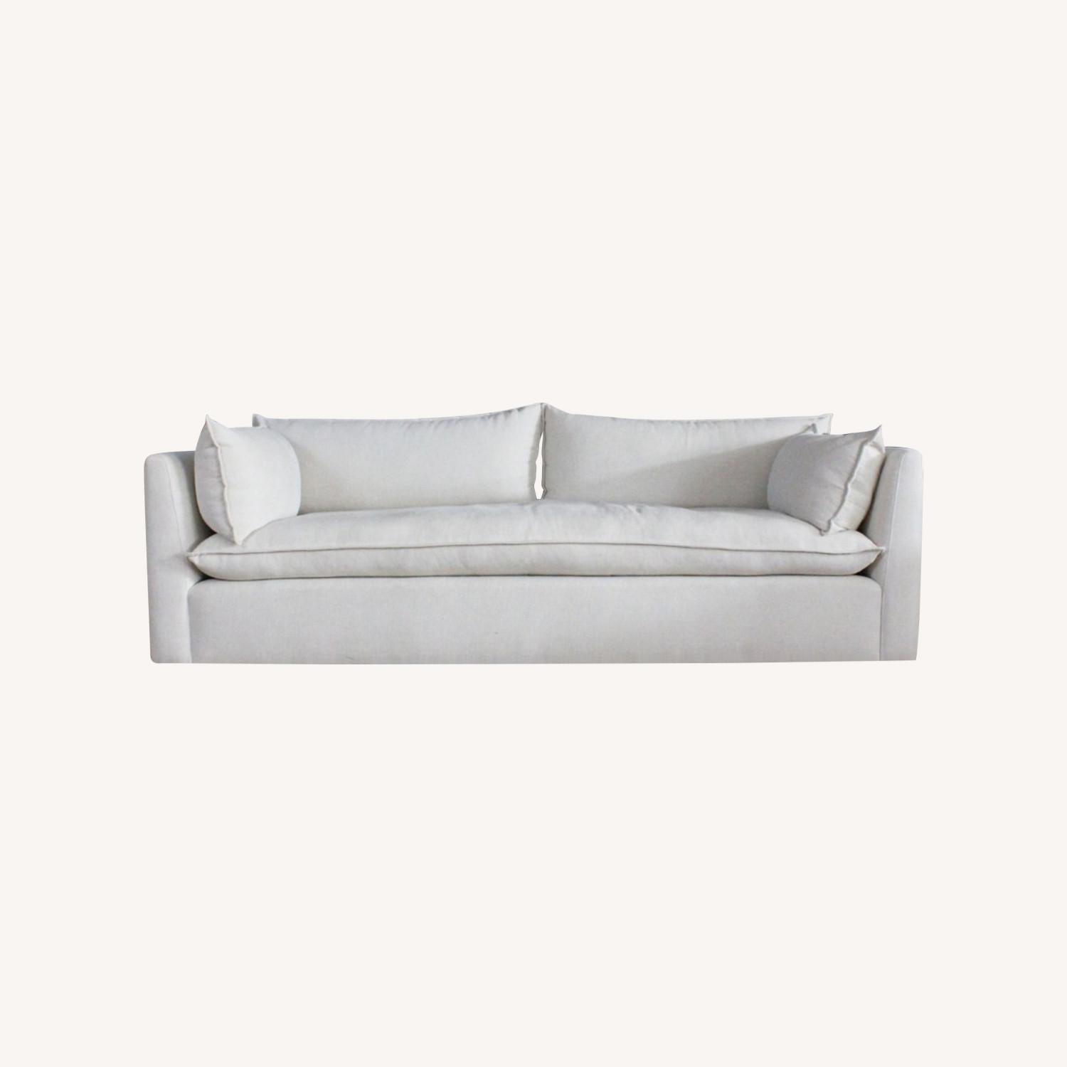 Custom Knife Edge Sofa in Sunbrella Upton Ivory - image-0