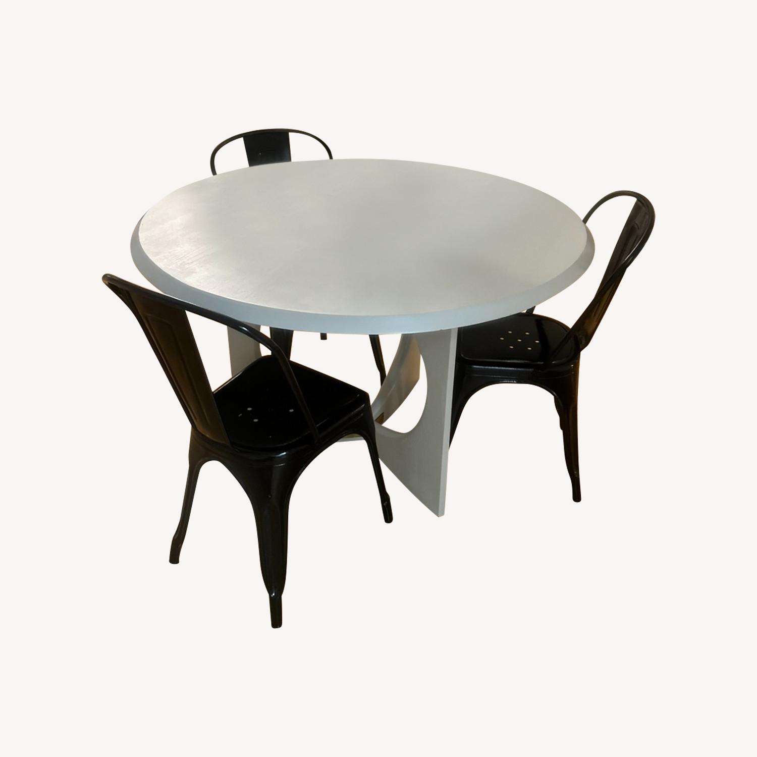 Anthropologie Stained Blue Dining Table - image-0