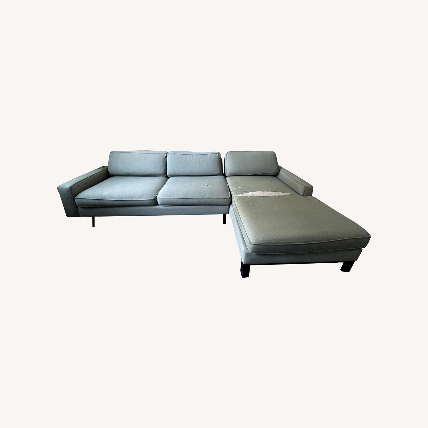 Room & Board Grey Sectional with Chaise - image-0
