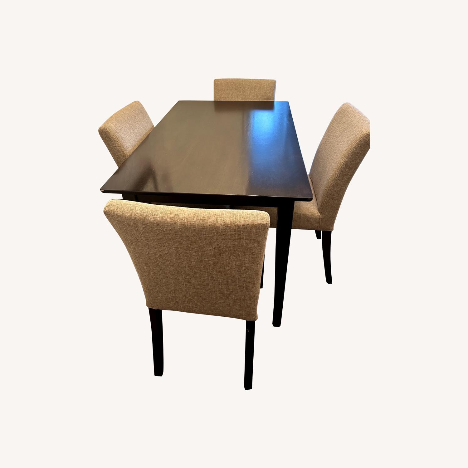 Wood Dining Table and 4 Crate & Barrel Chairs - AptDeco