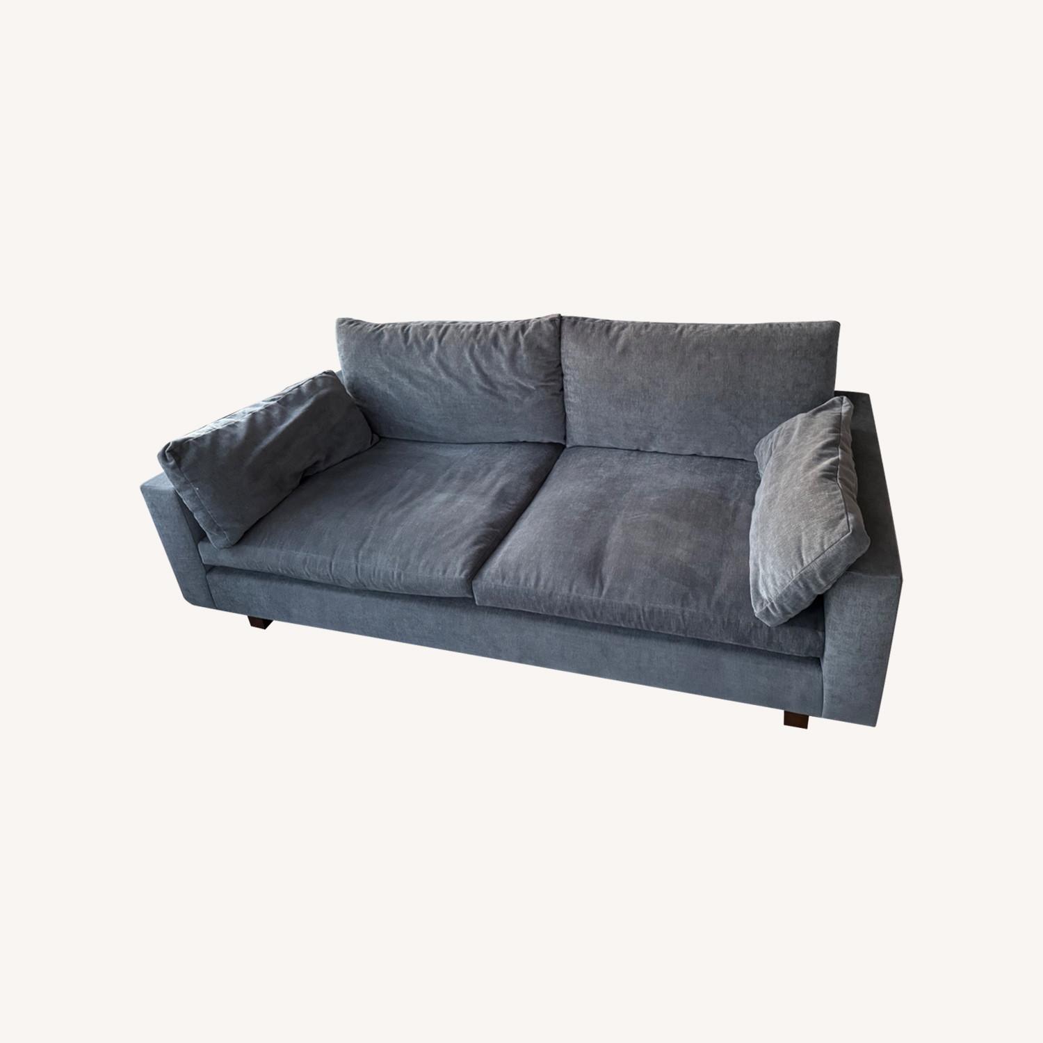 West Elm Harmony Sofa Gray Velvet - AptDeco